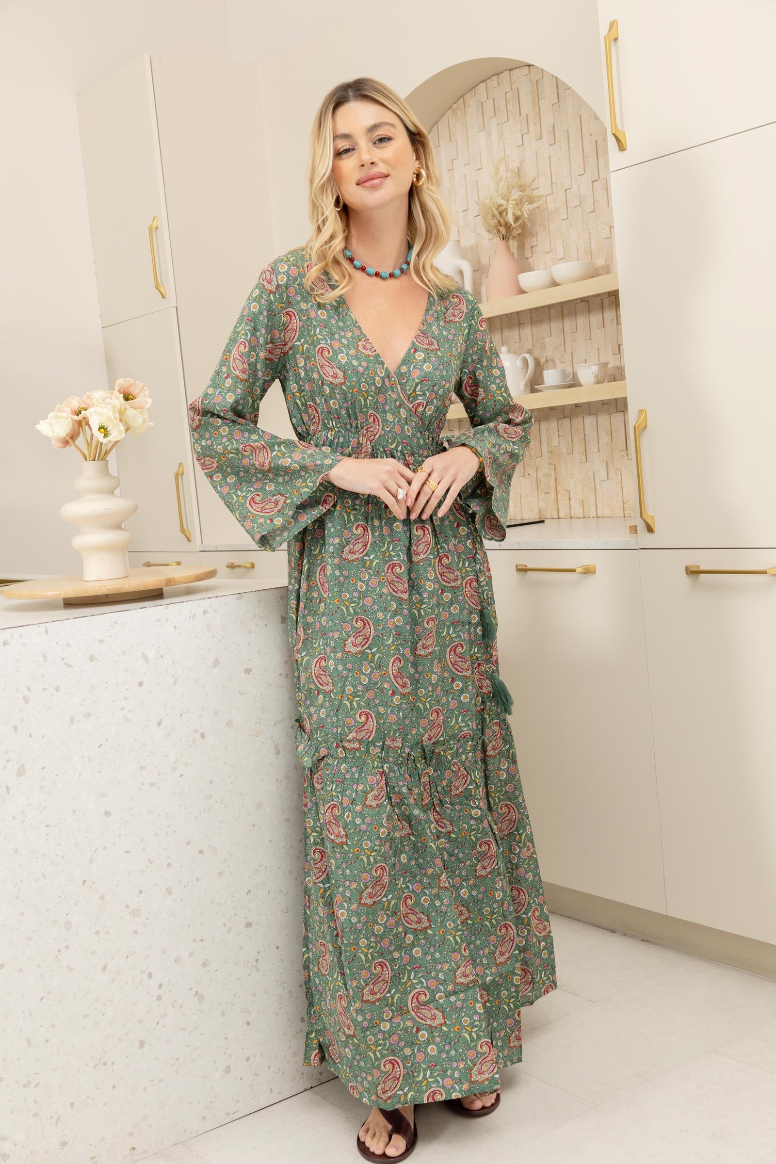 Bohera Yevennia Wrap Over Long Dress