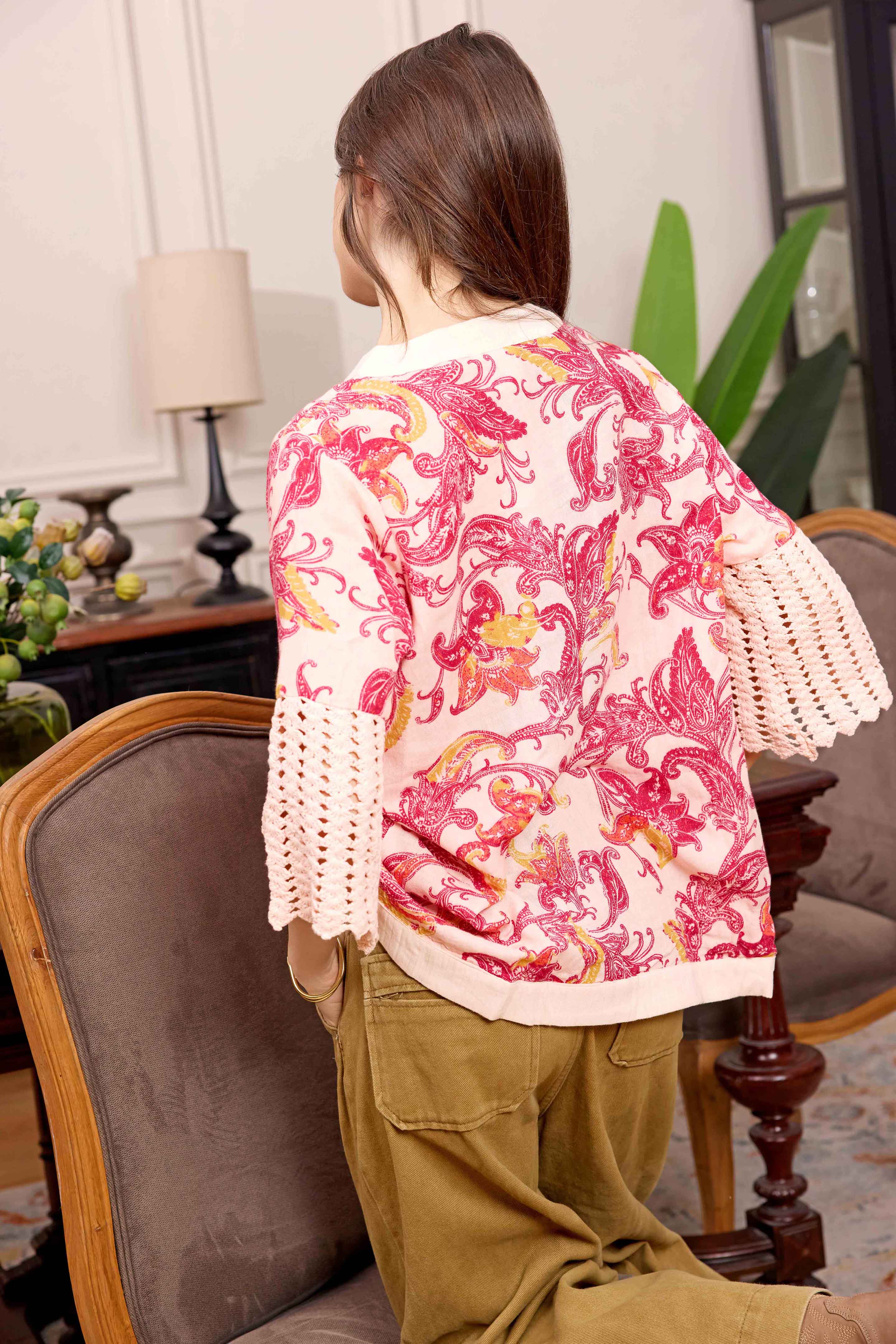 Ashley Flutter Top In Pink