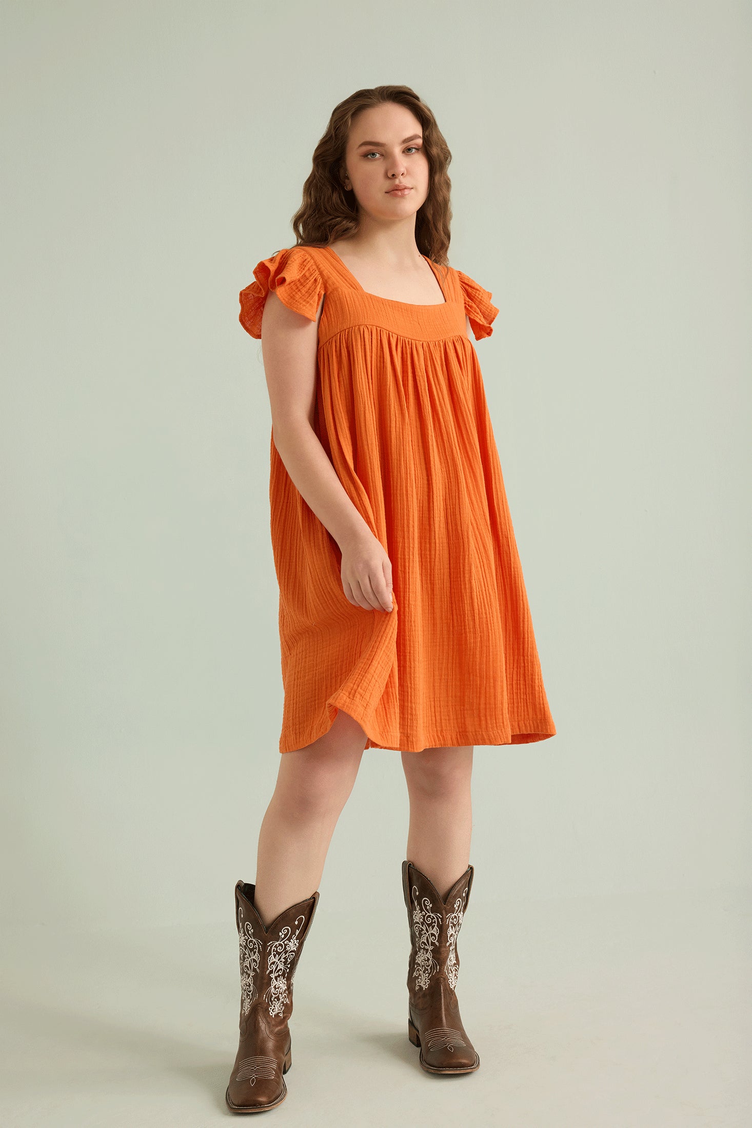 orange babydoll dress Ava's Hope Babydoll Dress In Orange