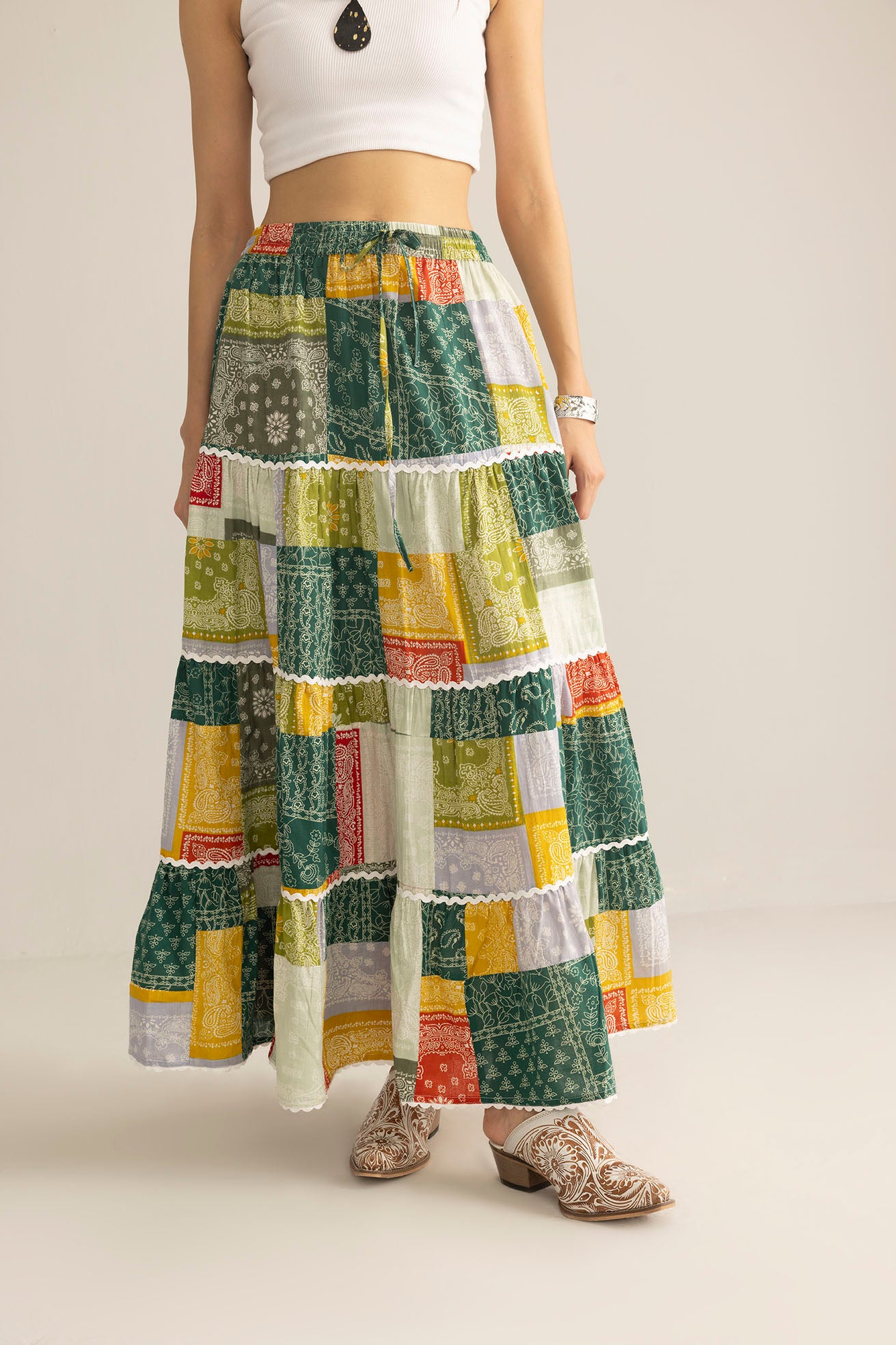 Junebug Patchwork Skirt in Vintage Mix