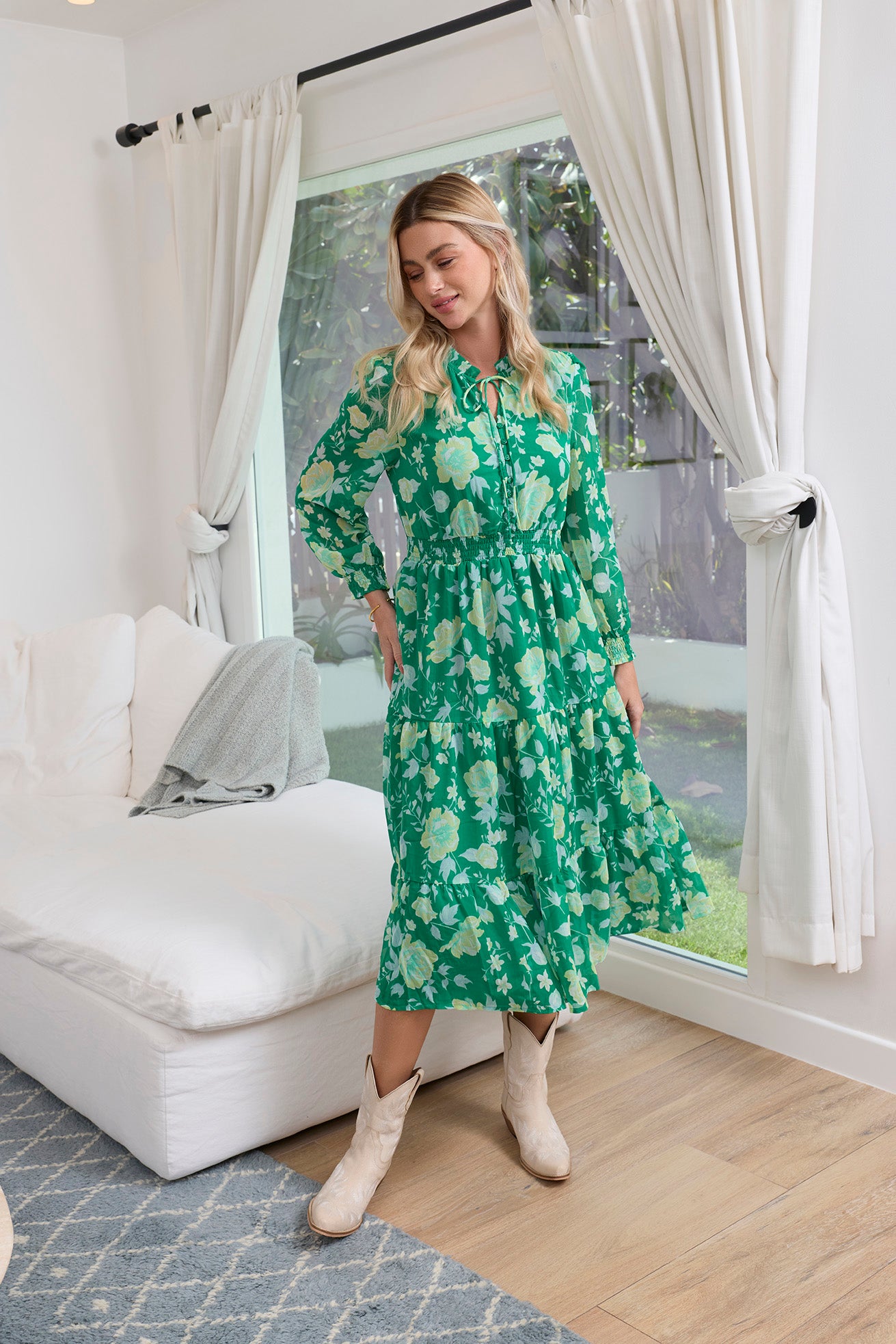Fleur de Dusk Dress in Green
