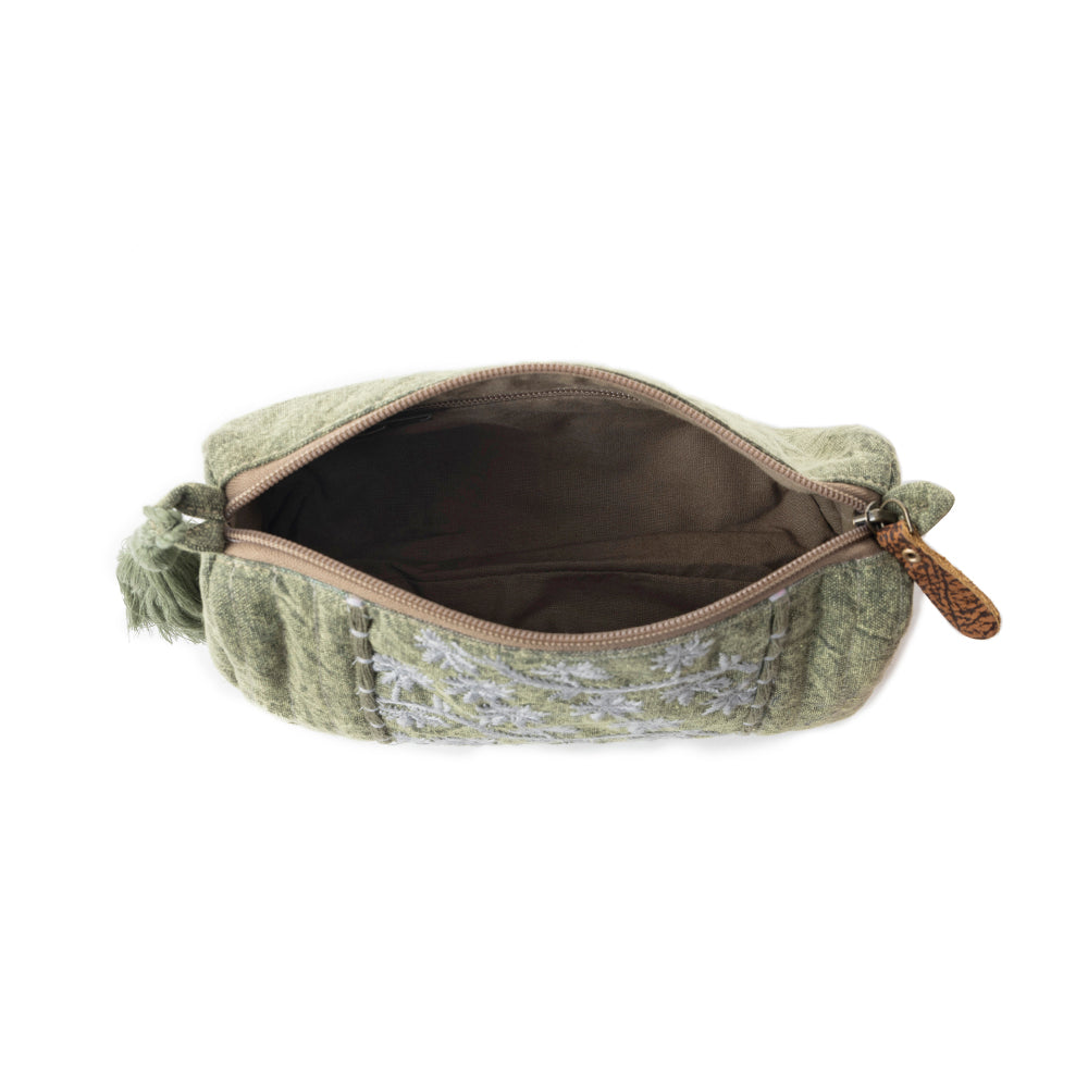 Bohemian Green Supreme Clutch Bag In Olive Green - Myra USA