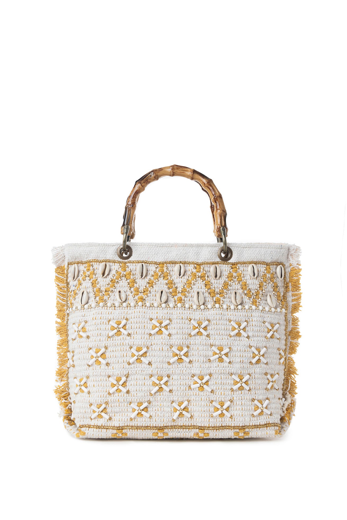 Myra Sunset Creek Embroidered Small Bag in Coastal White