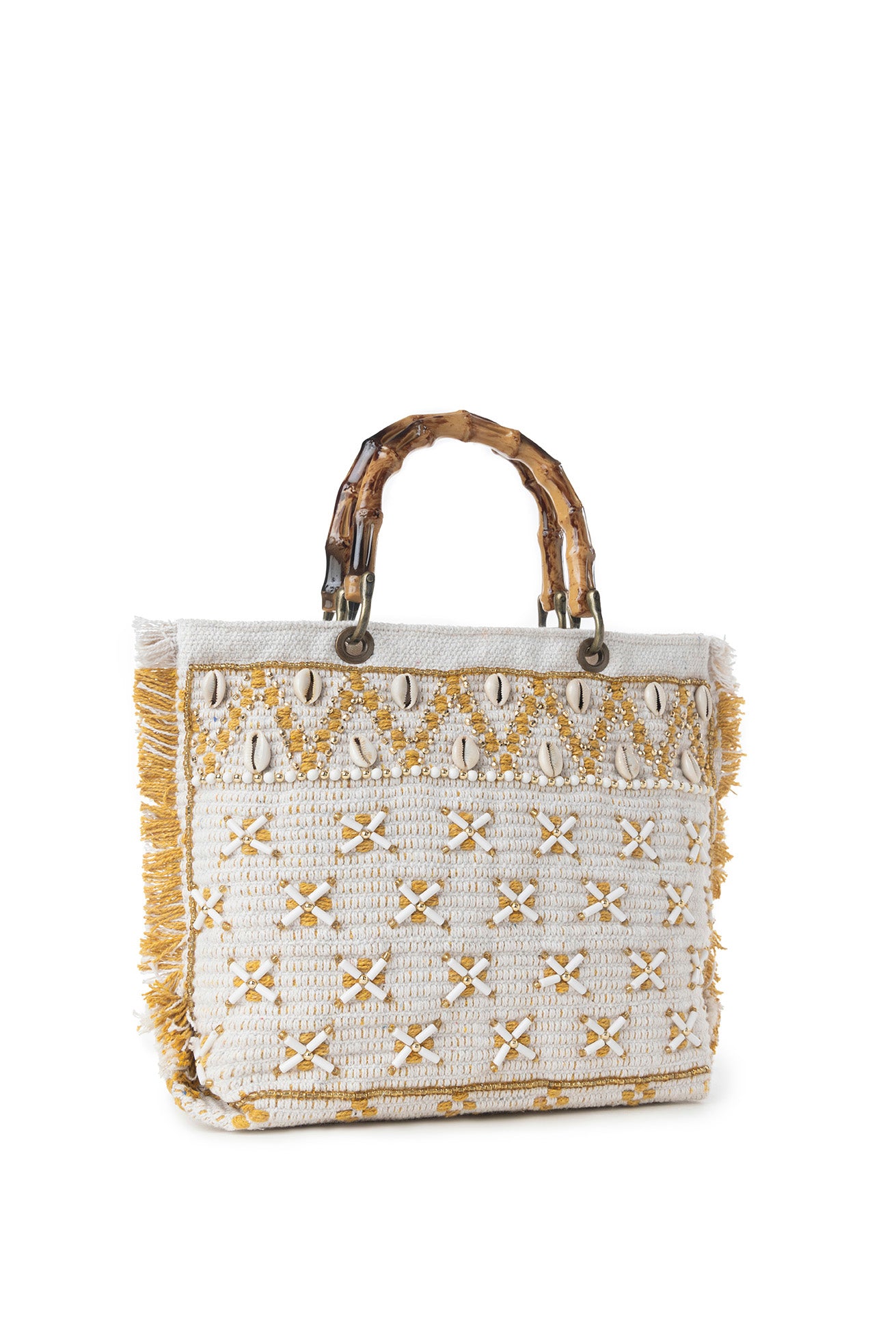 Myra Sunset Creek Embroidered Small Bag in Coastal White
