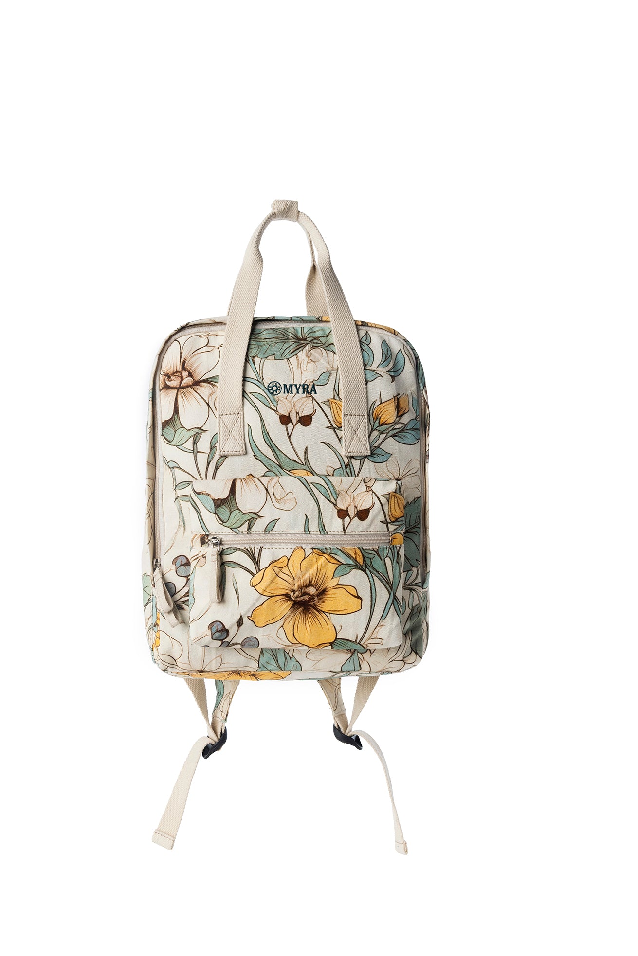 Myra Pine Meadow Cotton & Leather Crossbody Bag in Ivory