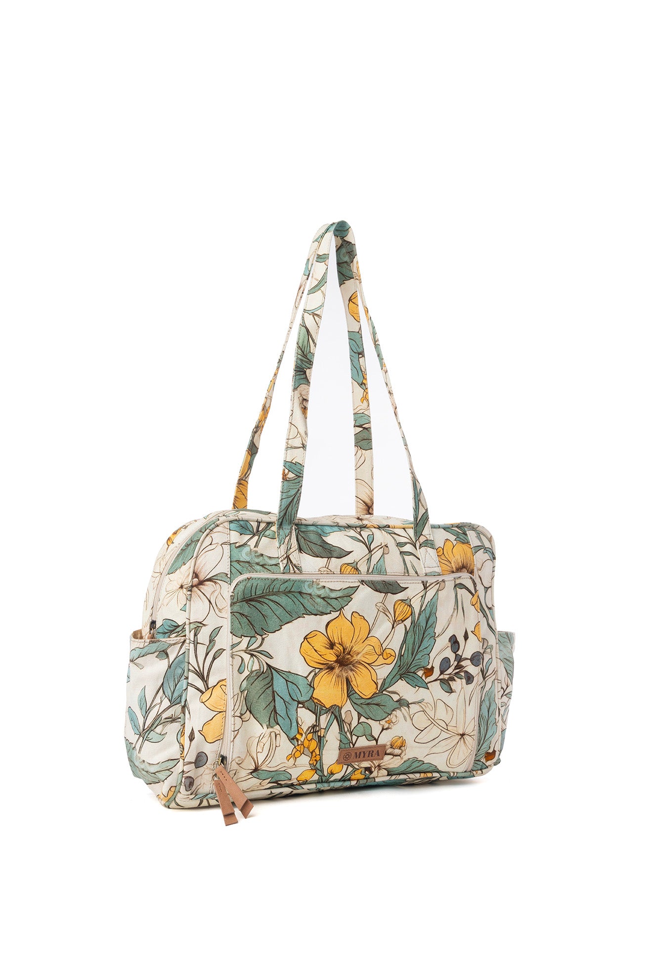Myra Sunnyfield Cotton Diaper Bag in Ochre Fern