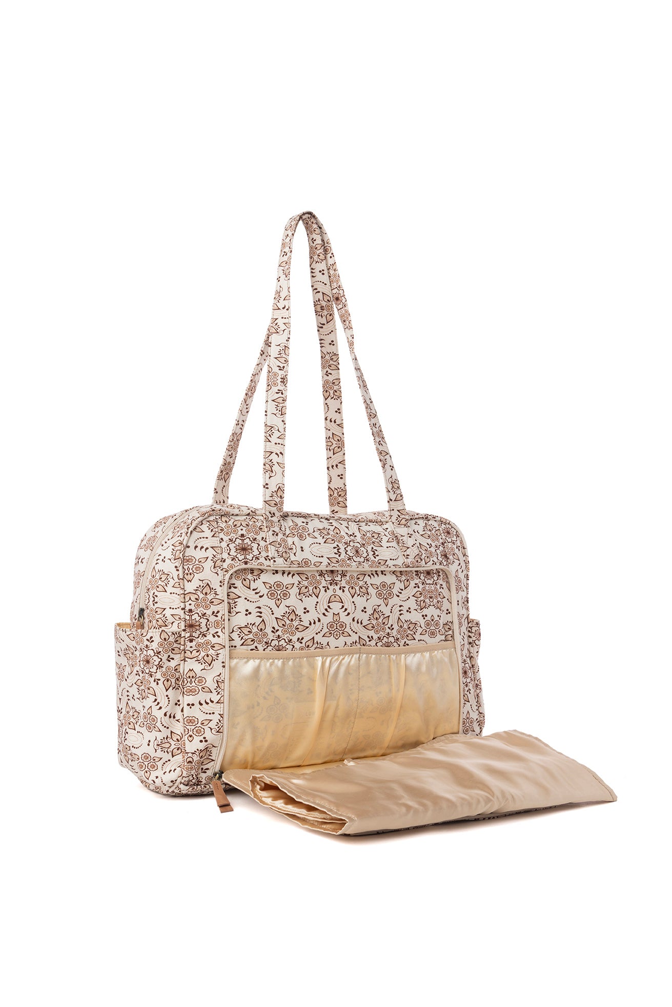 Myra Sunnyfield Cotton Diaper Bag in Mocha Beige
