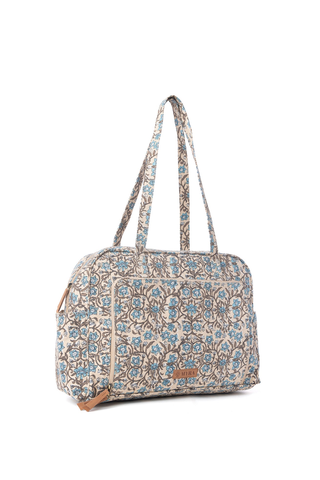Myra Sunnyfield Cotton Diaper Bag in Dusty Teal