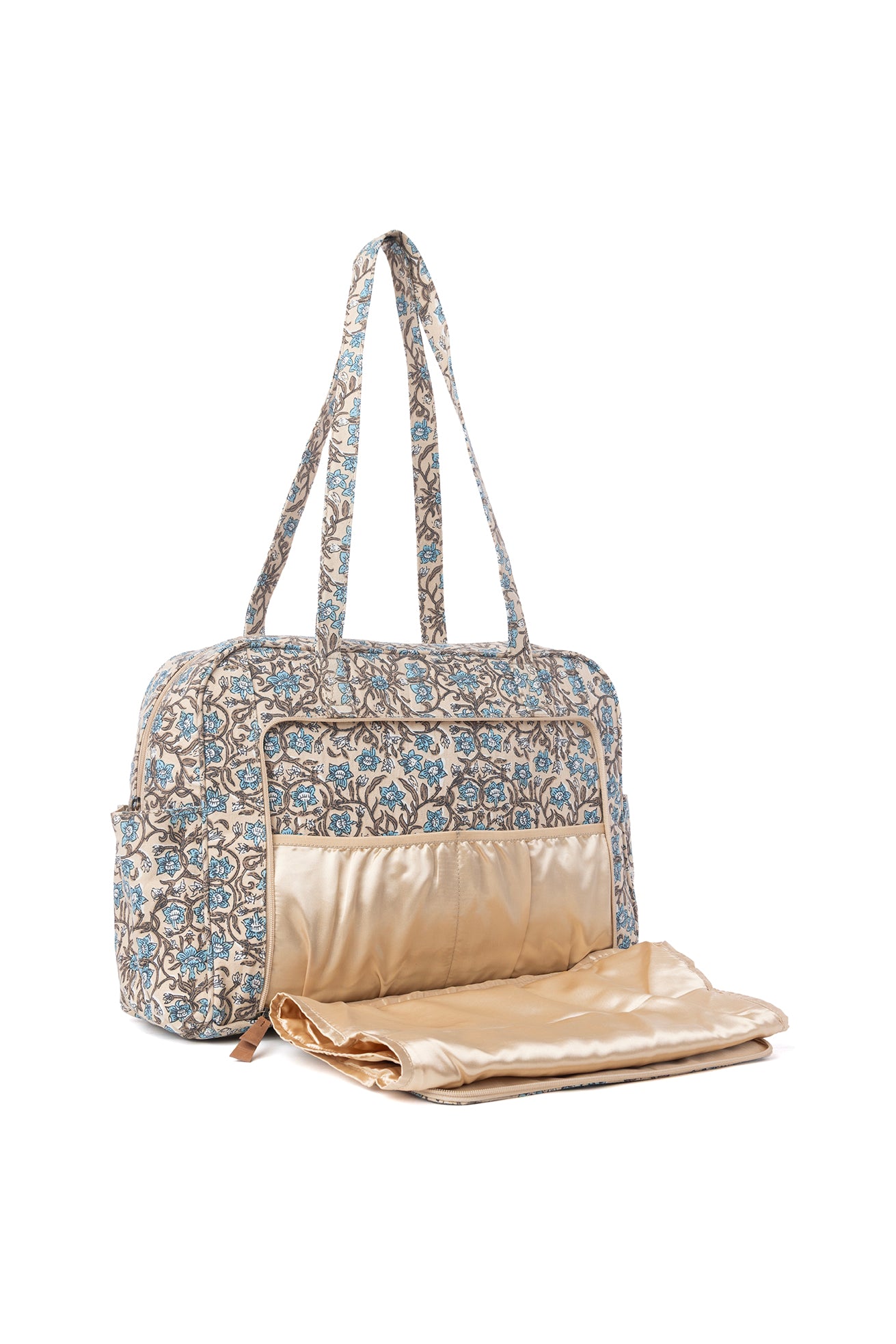 Myra Sunnyfield Cotton Diaper Bag in Dusty Teal