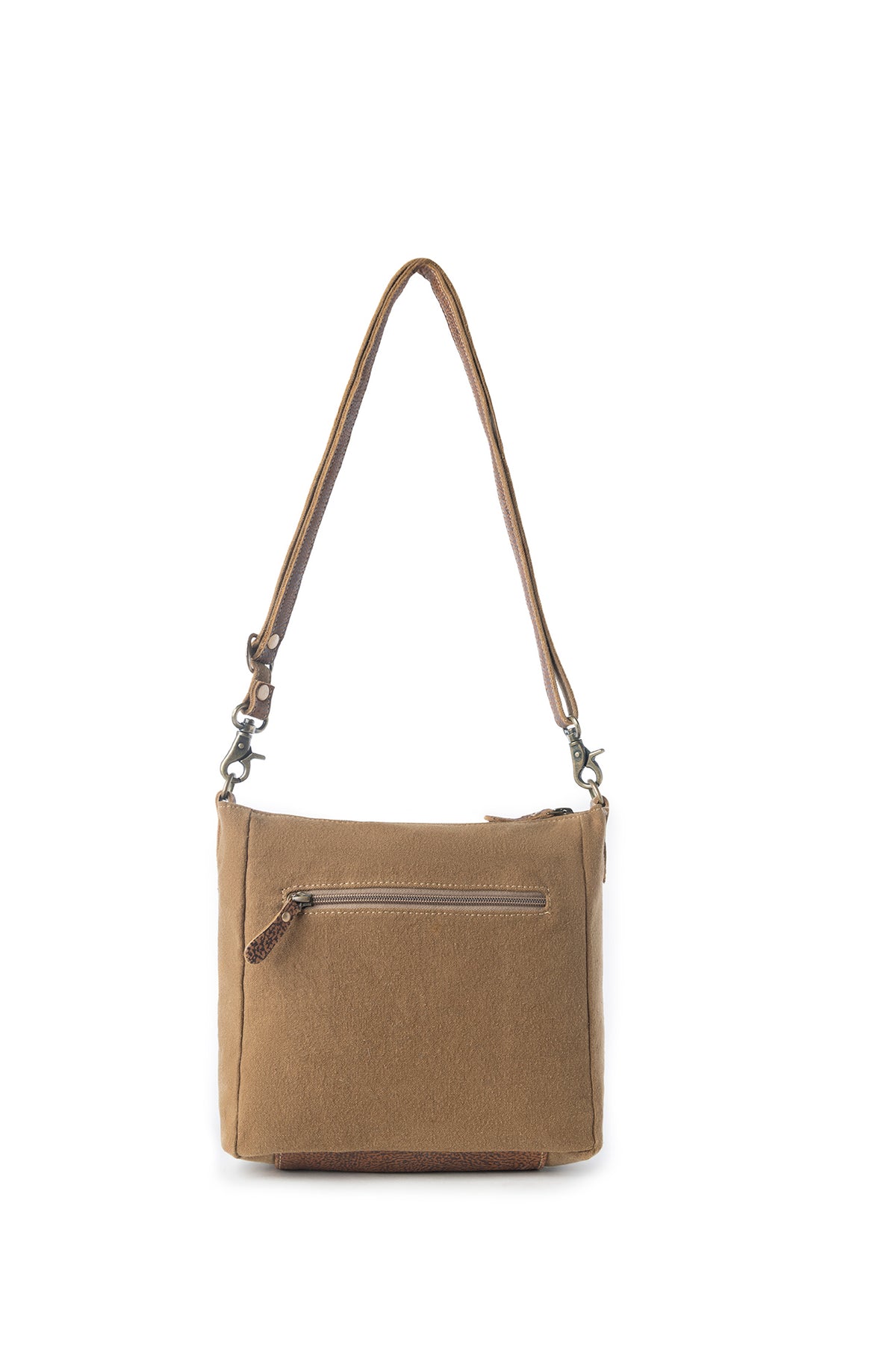 Myra Crestbloom Vintage Crossbody Bag for Women in navy with print detail