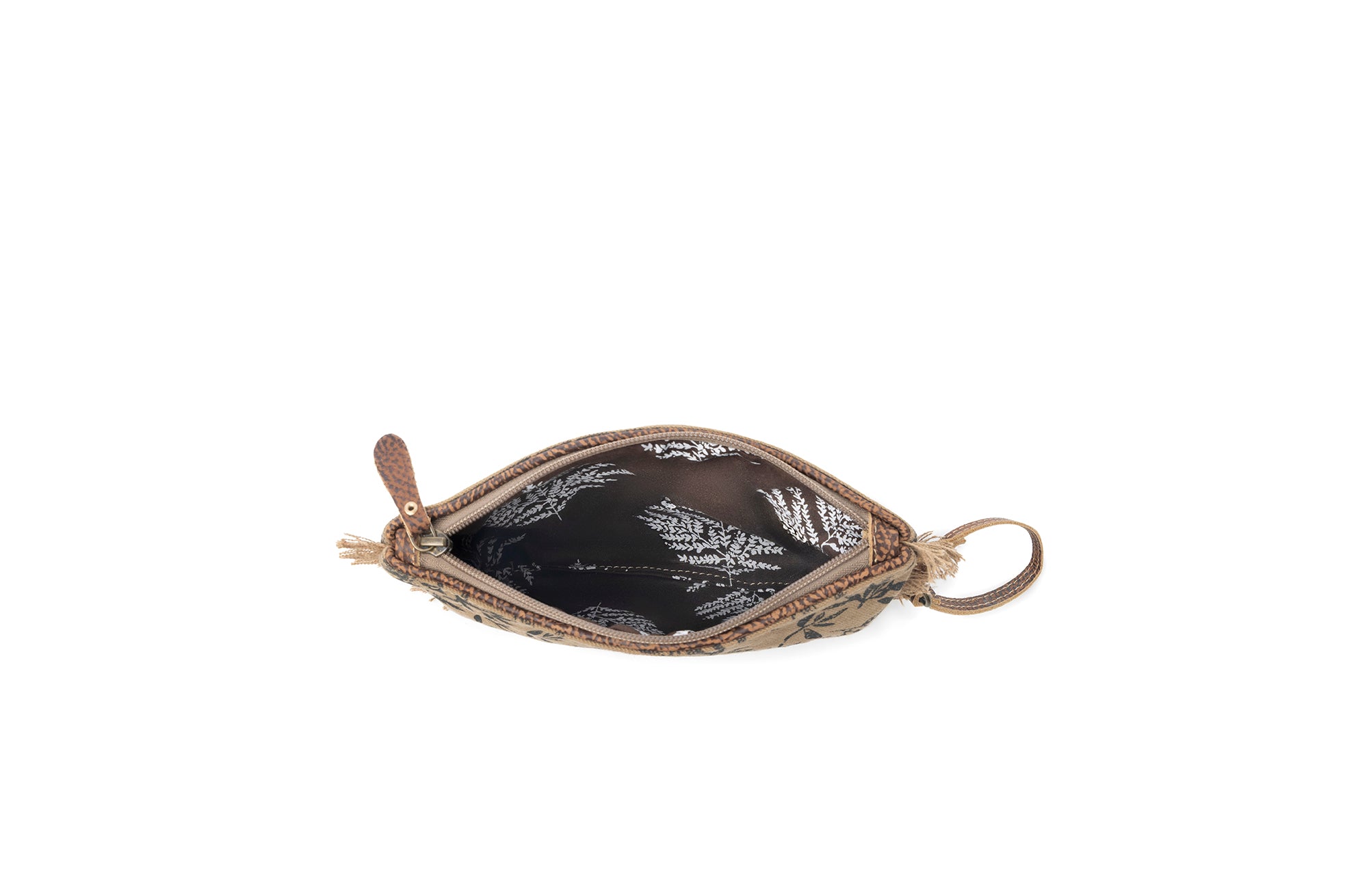 Myra Trailmark Western Wristlet for Women in olive with hairon detail
