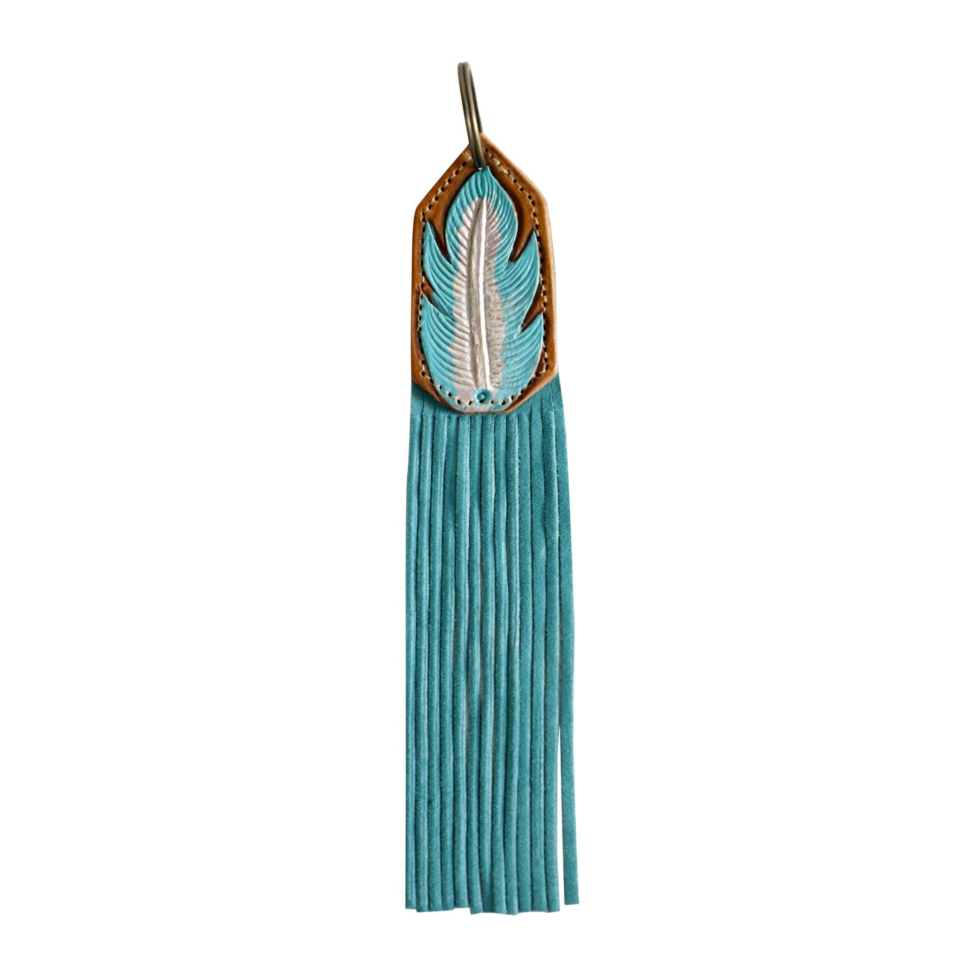Wild blue leaf Key Fob