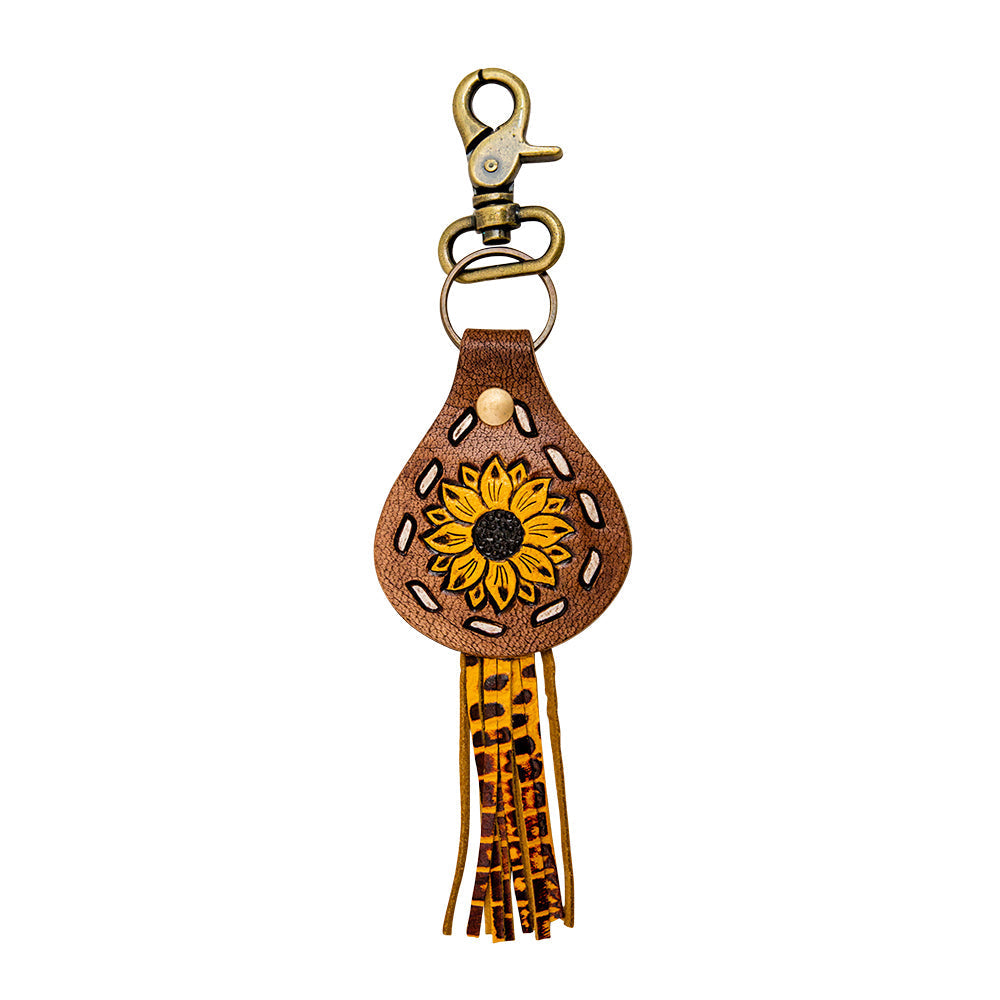 Amplefy Hand-Tooled Leather Keyfob