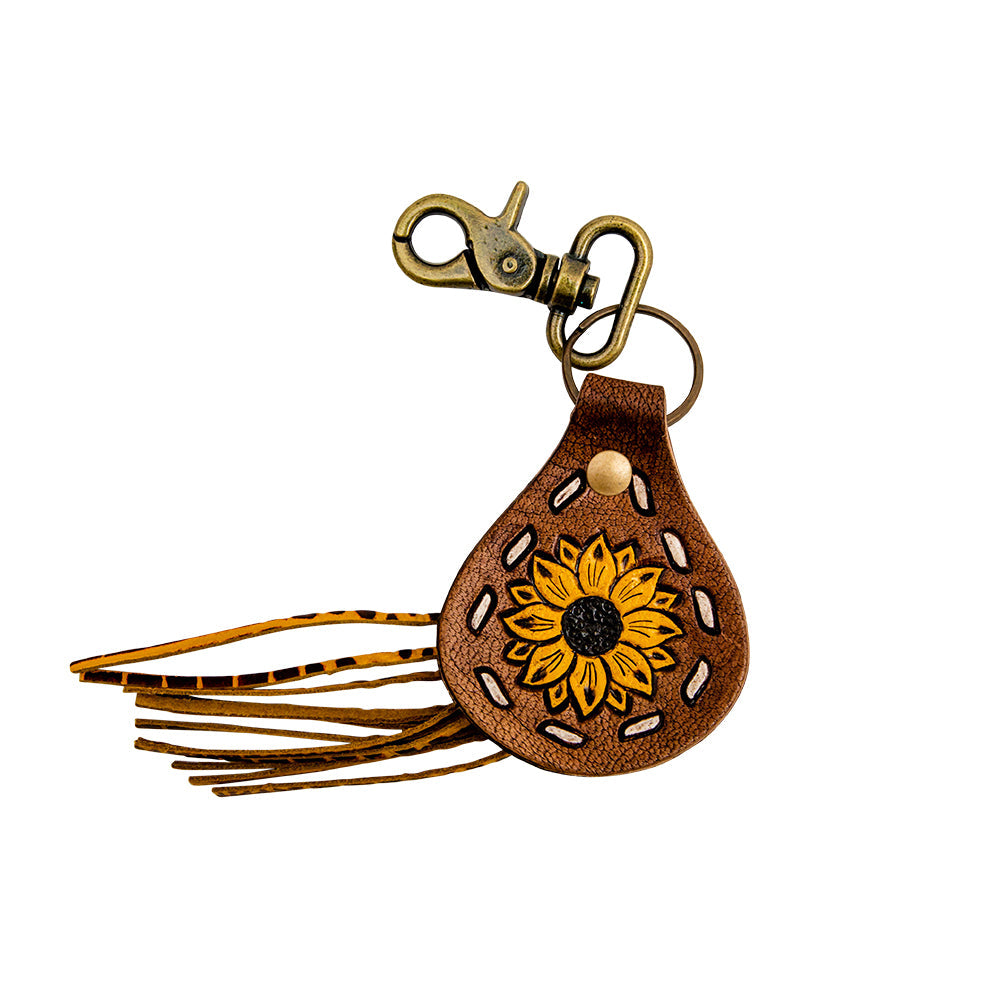 Amplefy Hand-Tooled Leather Keyfob