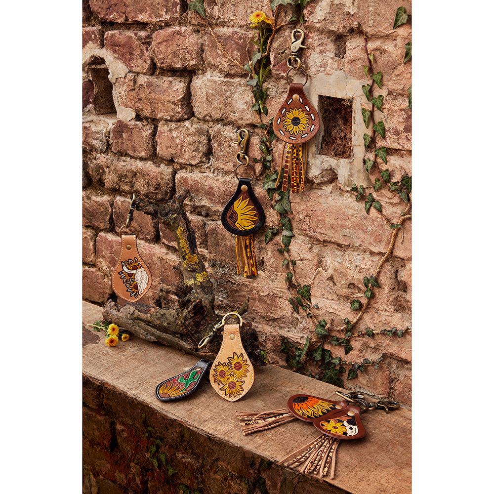 Amplefy Hand-Tooled Leather Keyfob