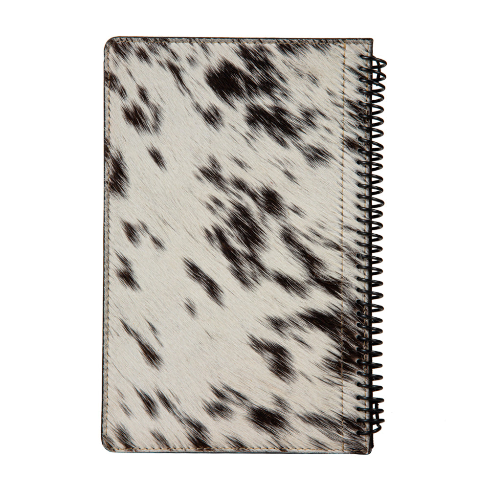 Mind Streamer Hair-On Hide Diary In Black & White