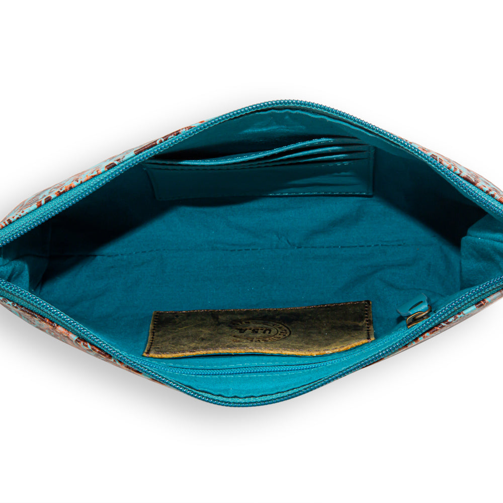 Jacksborrow Leather Hairon Bag In Cactus Bloom