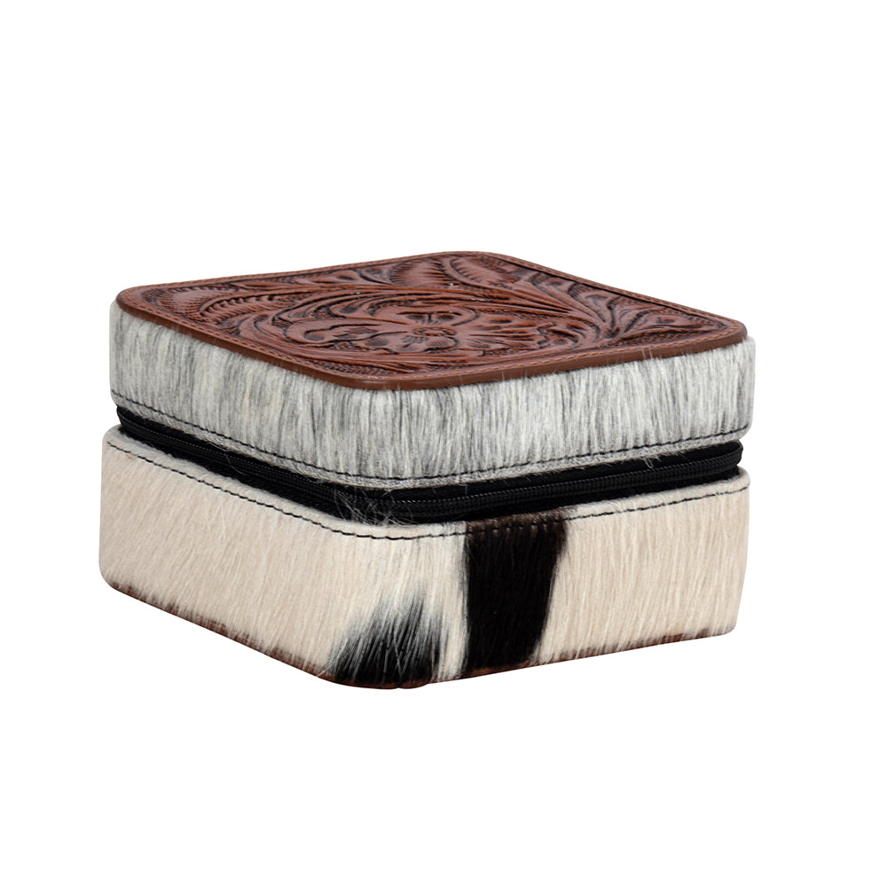 Tilly Bluff Square Hair-on Hide Jewelry Box