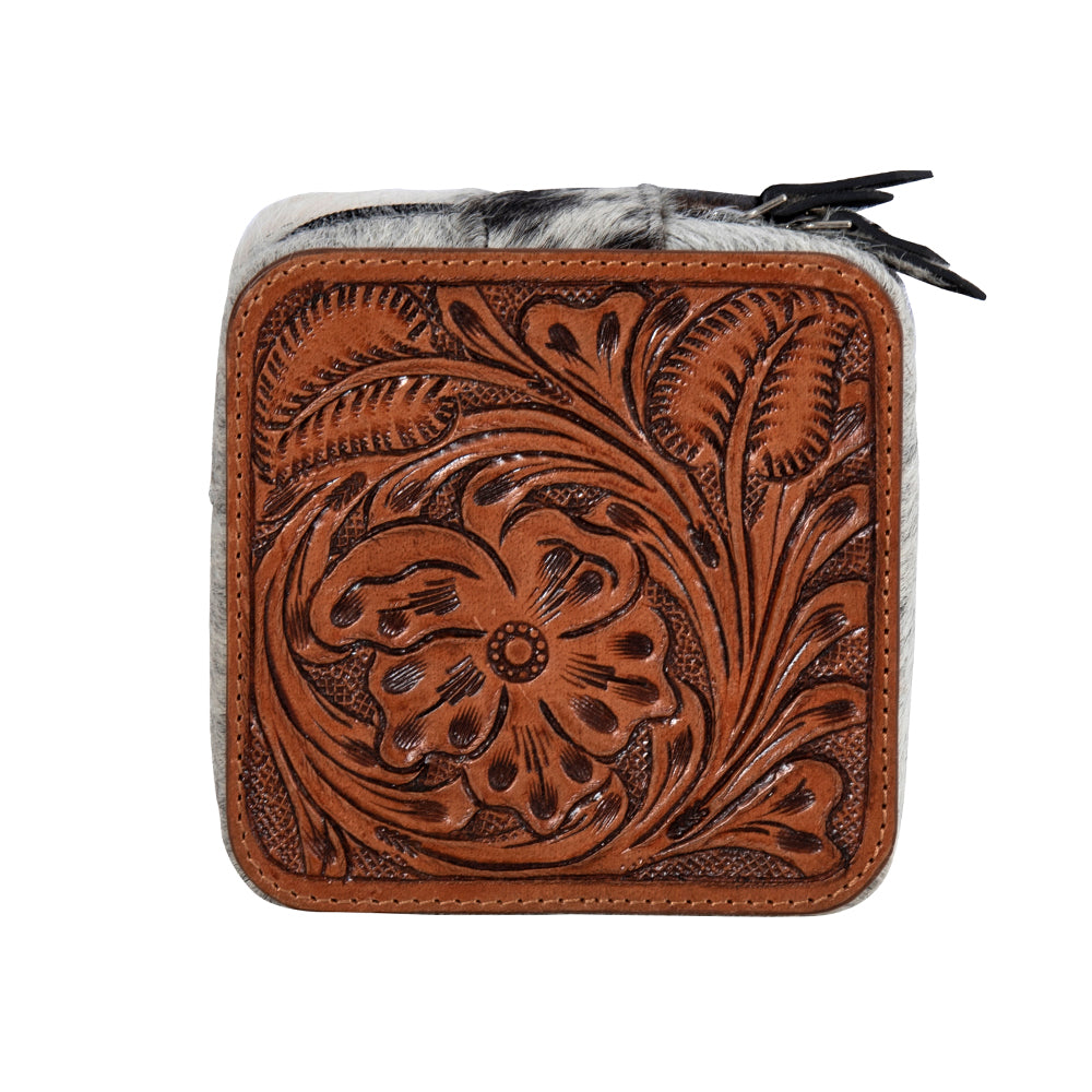 Tilly Bluff Square Hair-on Hide Jewelry Box