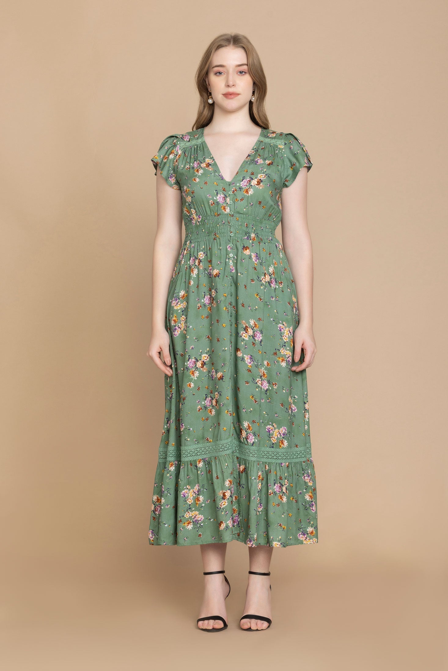 Carletina Floral Smocking Dress