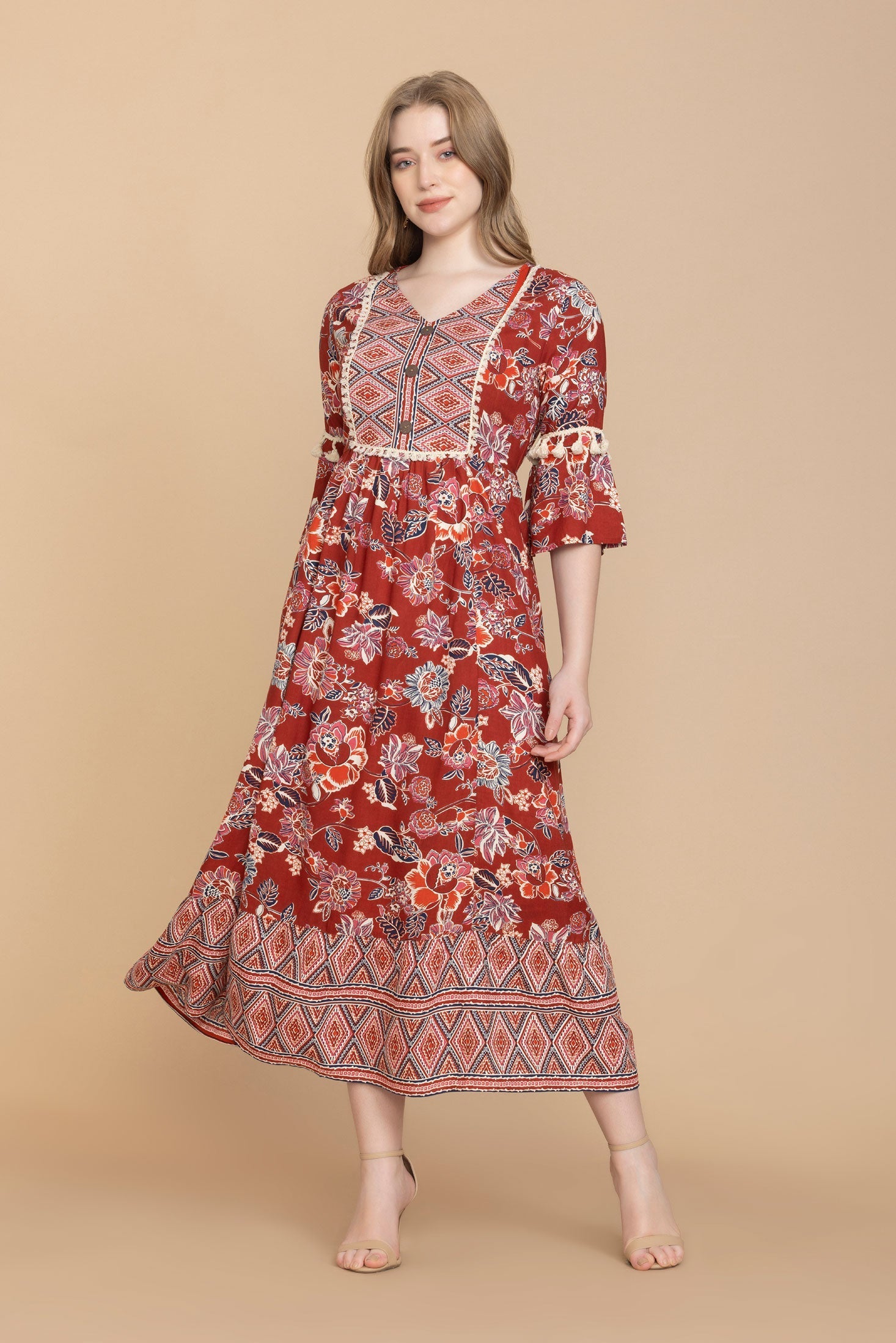 Kambry Floral Print Maxi Dress