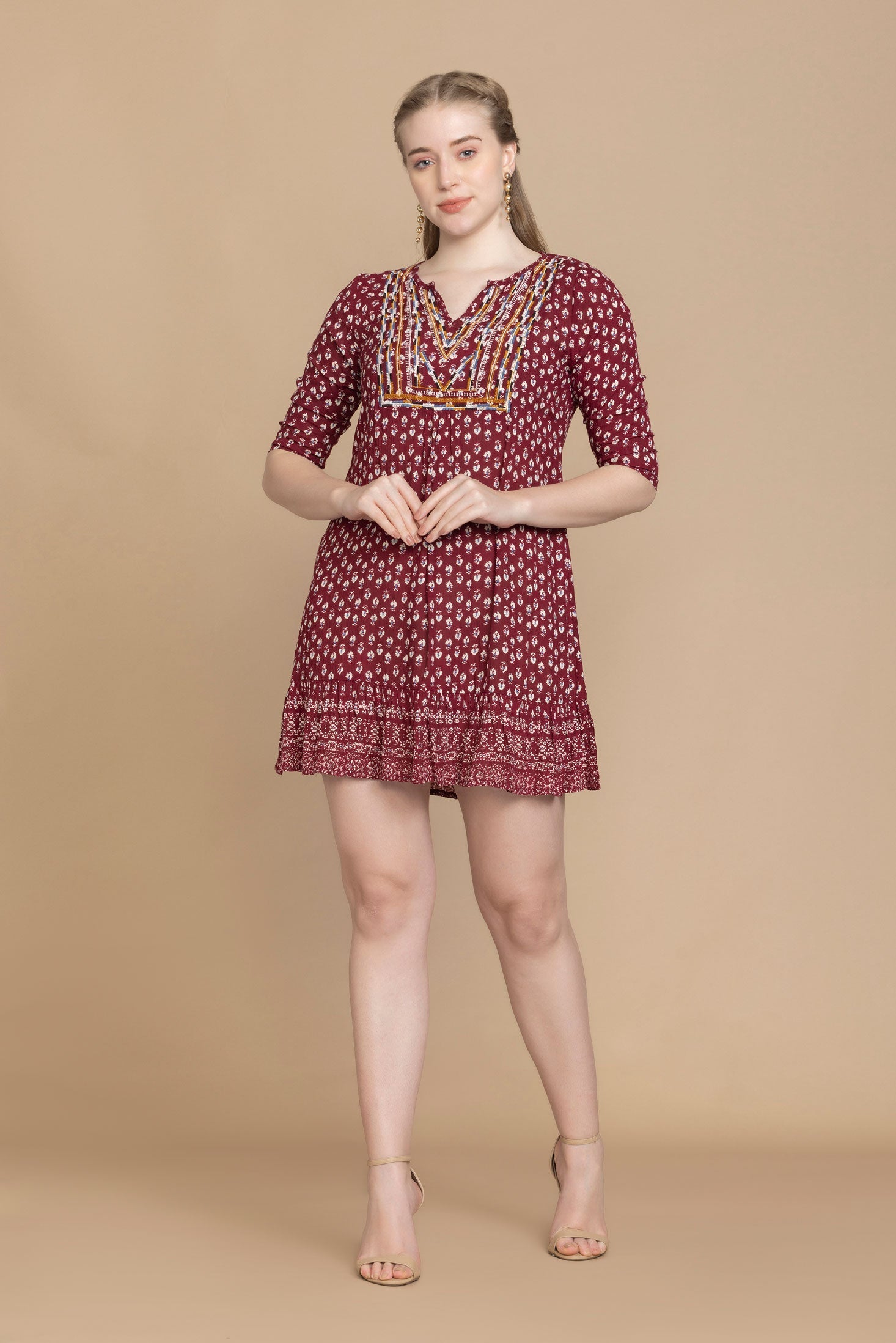 Pollidee Embroidered Free Flowing Dress
