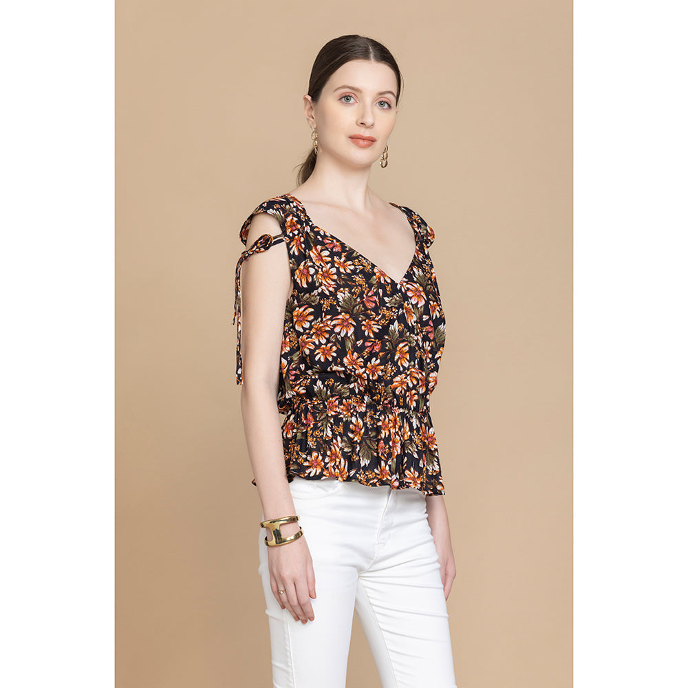 Bohera Noelle Wrap-Style Sleeveless Top with Ties