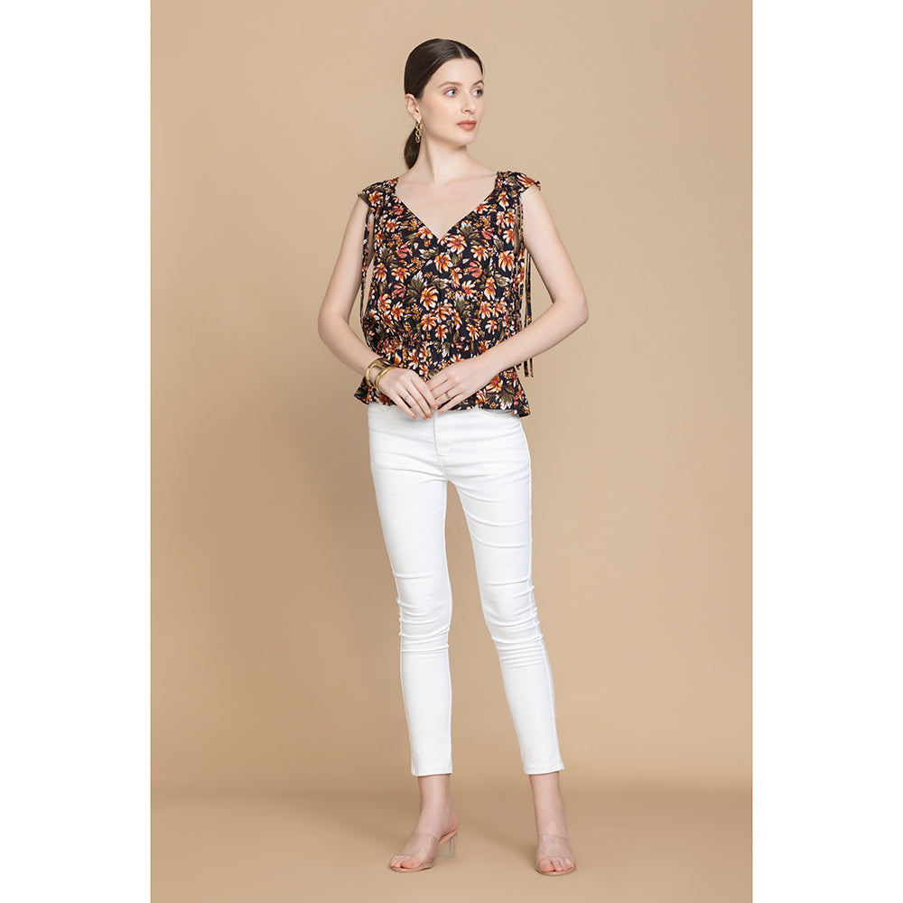 Bohera Noelle Wrap-Style Sleeveless Top with Ties