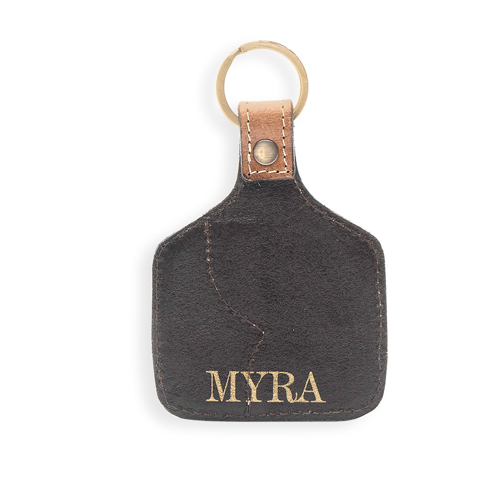 Petals & Posies Hand-tooled Leather Key Fob