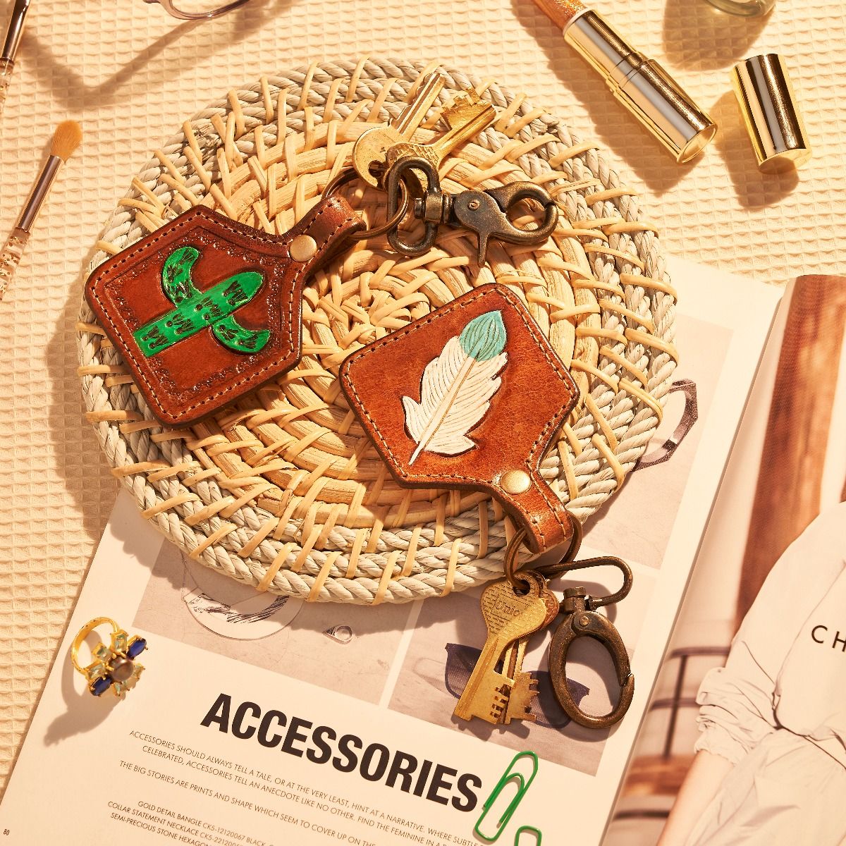 Azure Quill Keychain