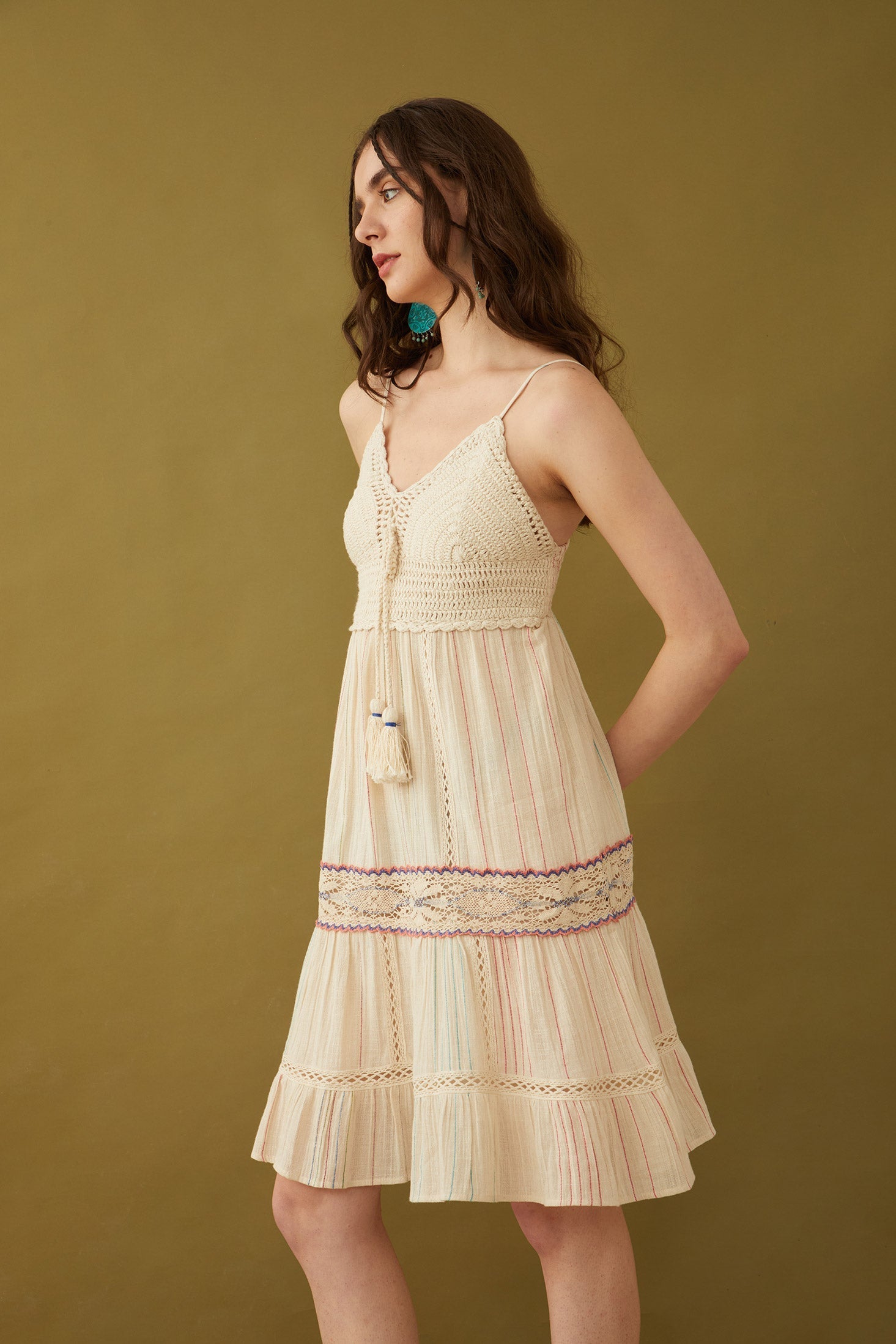 Bohera Amore Crochet Full Skirt Dress