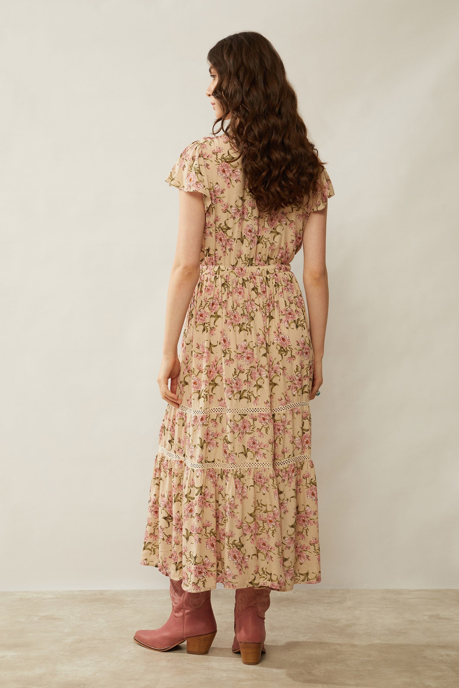 Bohera Floral Splendor Drop Waist Dress