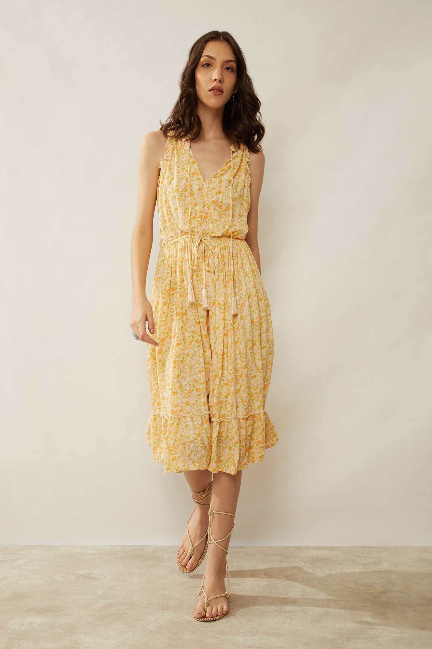 Bohera Evelyn Floral Ruffle Sleeve Dress