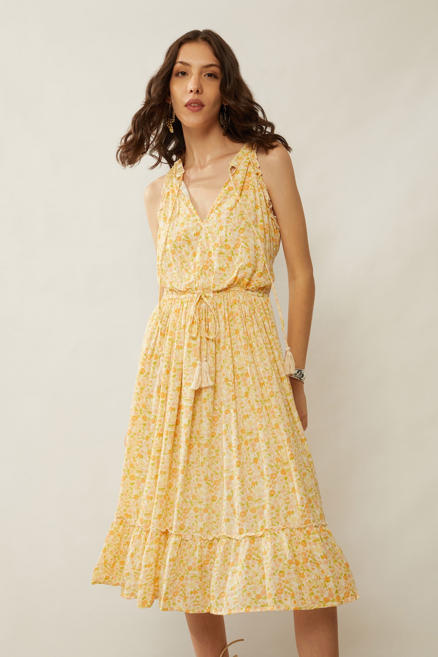 Bohera Evelyn Floral Ruffle Sleeve Dress