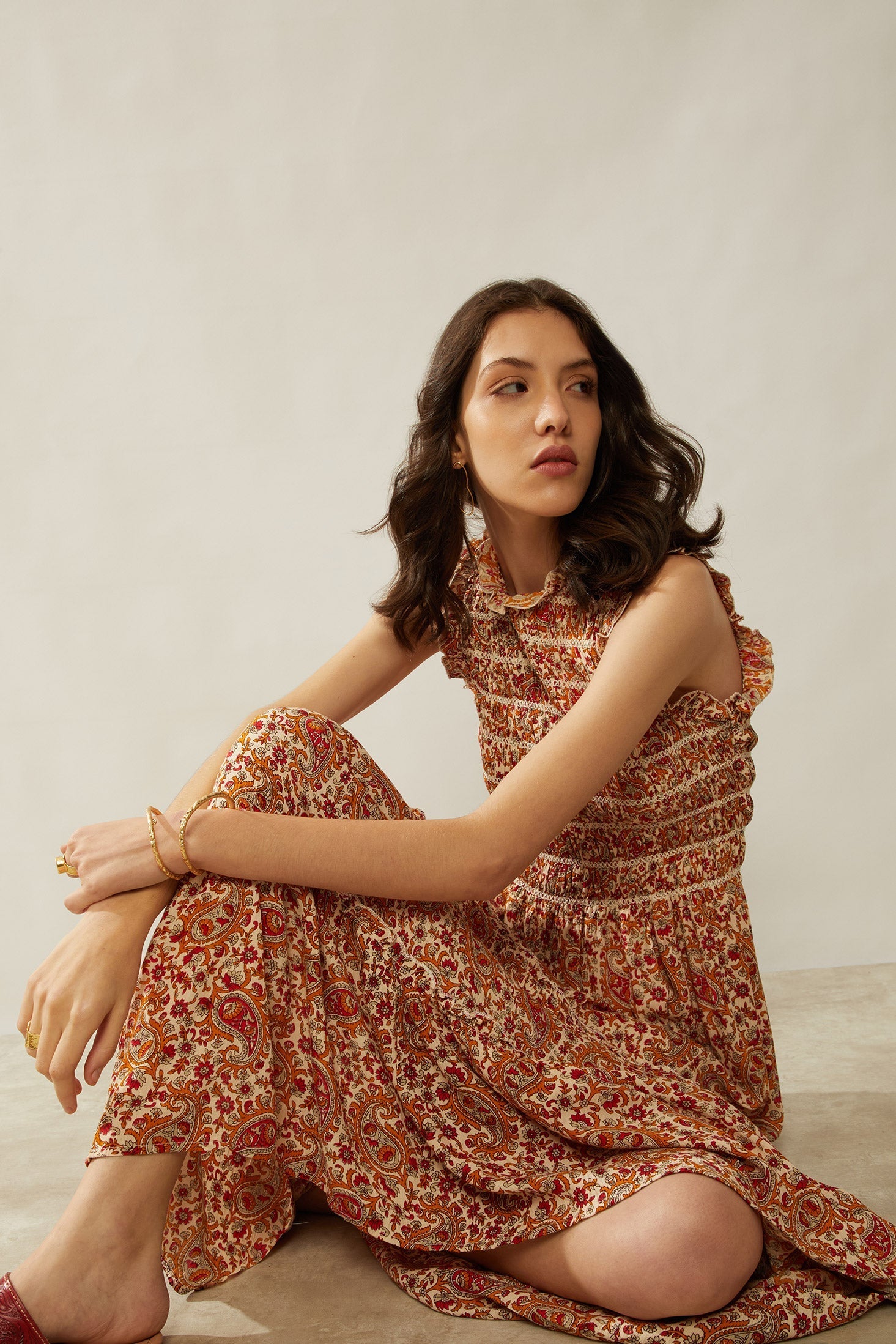 Bohera Nikki Reyn Paisley Ruffle Dress