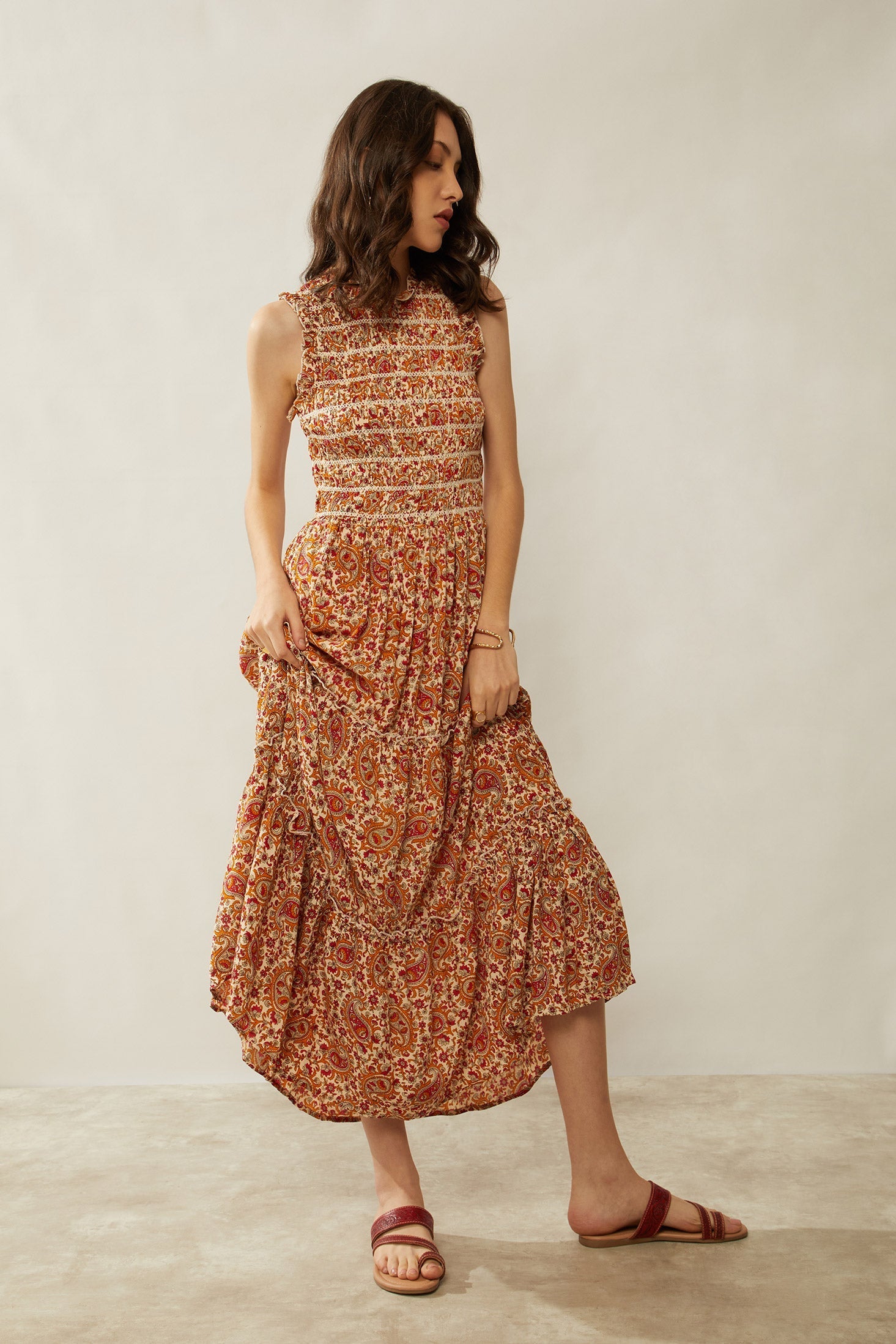 Bohera Nikki Reyn Paisley Ruffle Dress