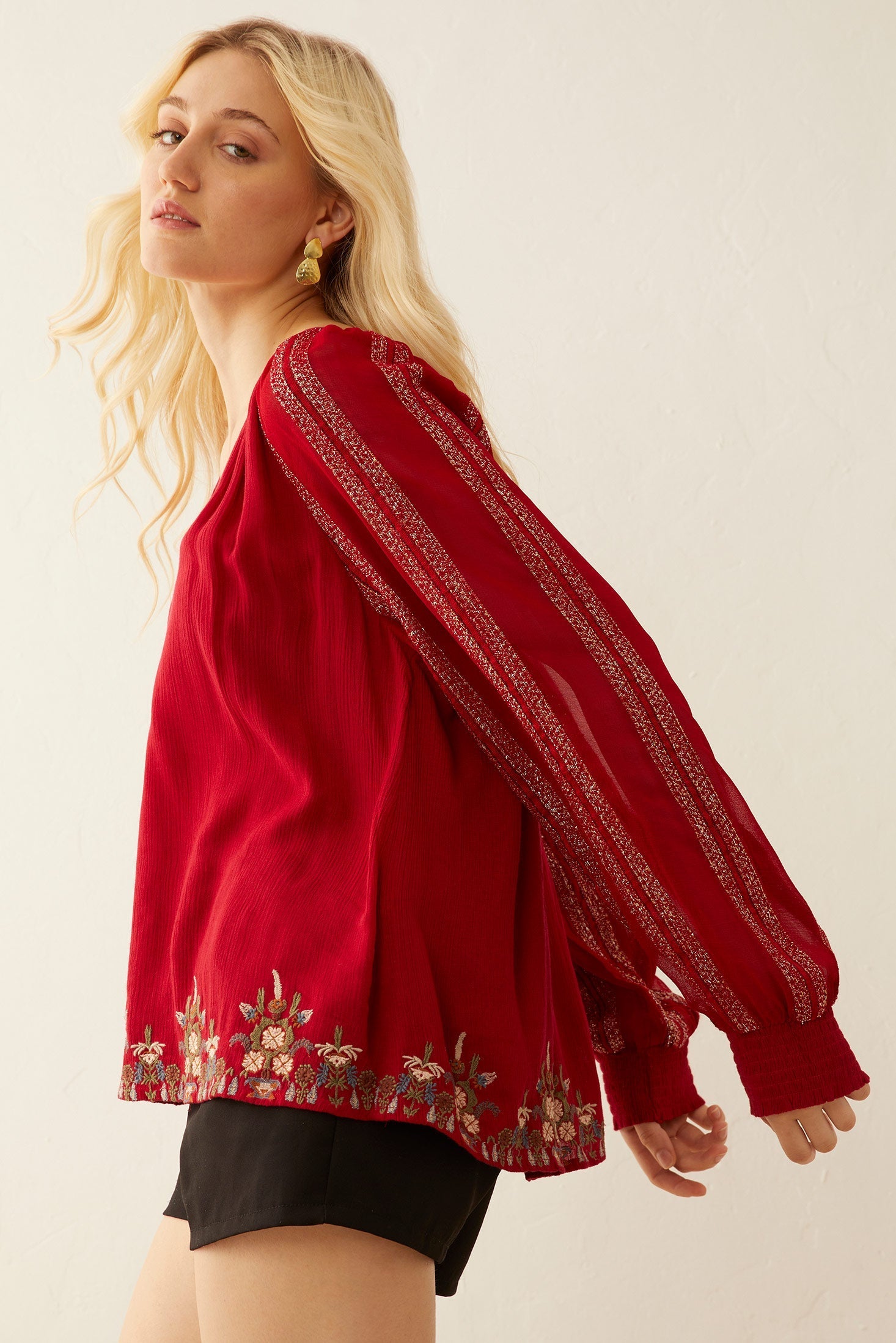 Scarlet Doe Embroidered Top