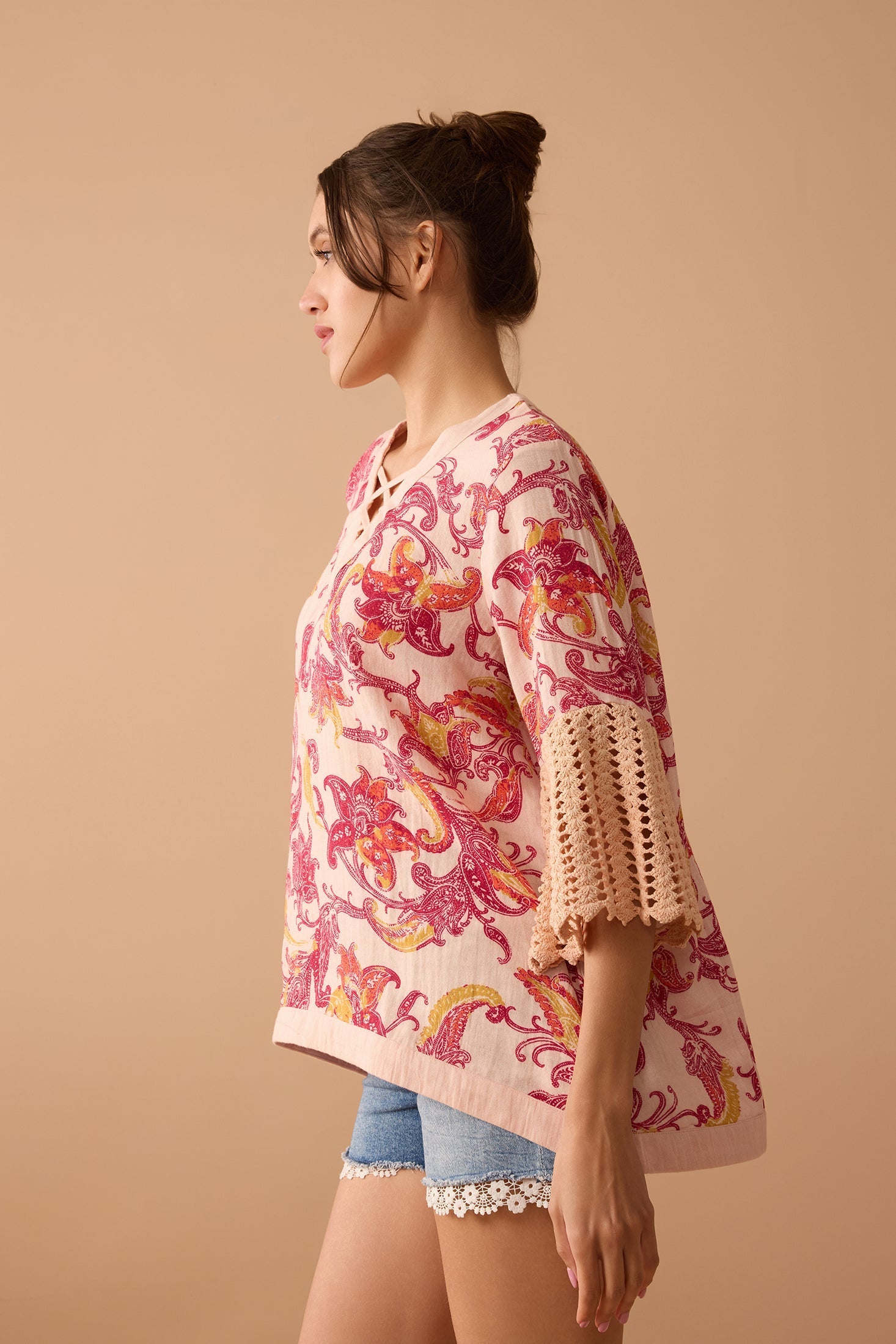 Ashley Flutter Top In Pink