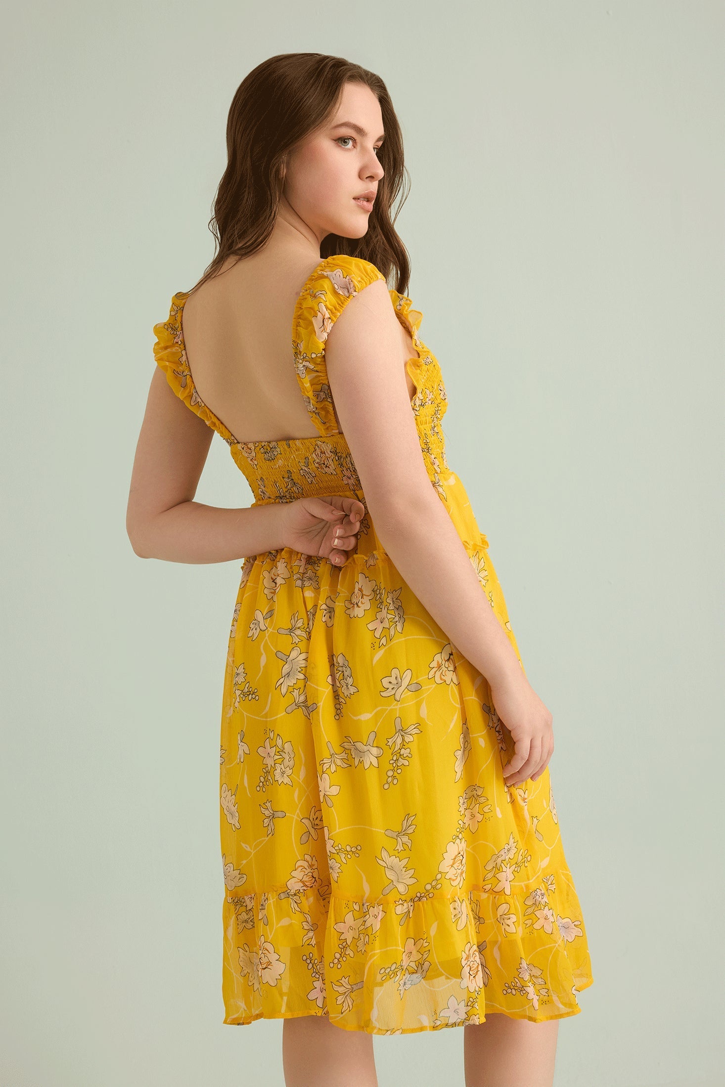 Rosalee's Meadow Dress In Yellow