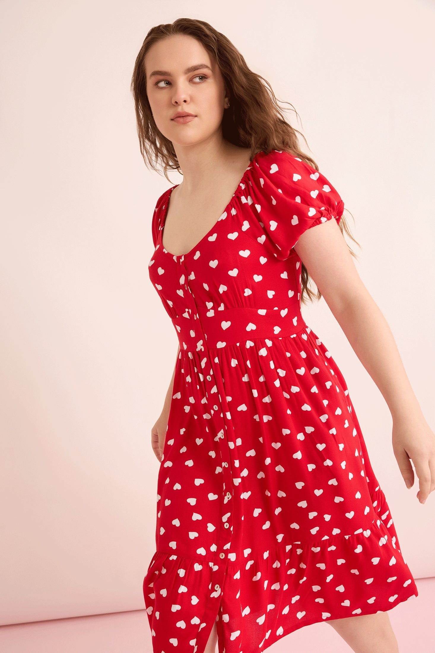 Heart of My Heart A-Line Dress In Red