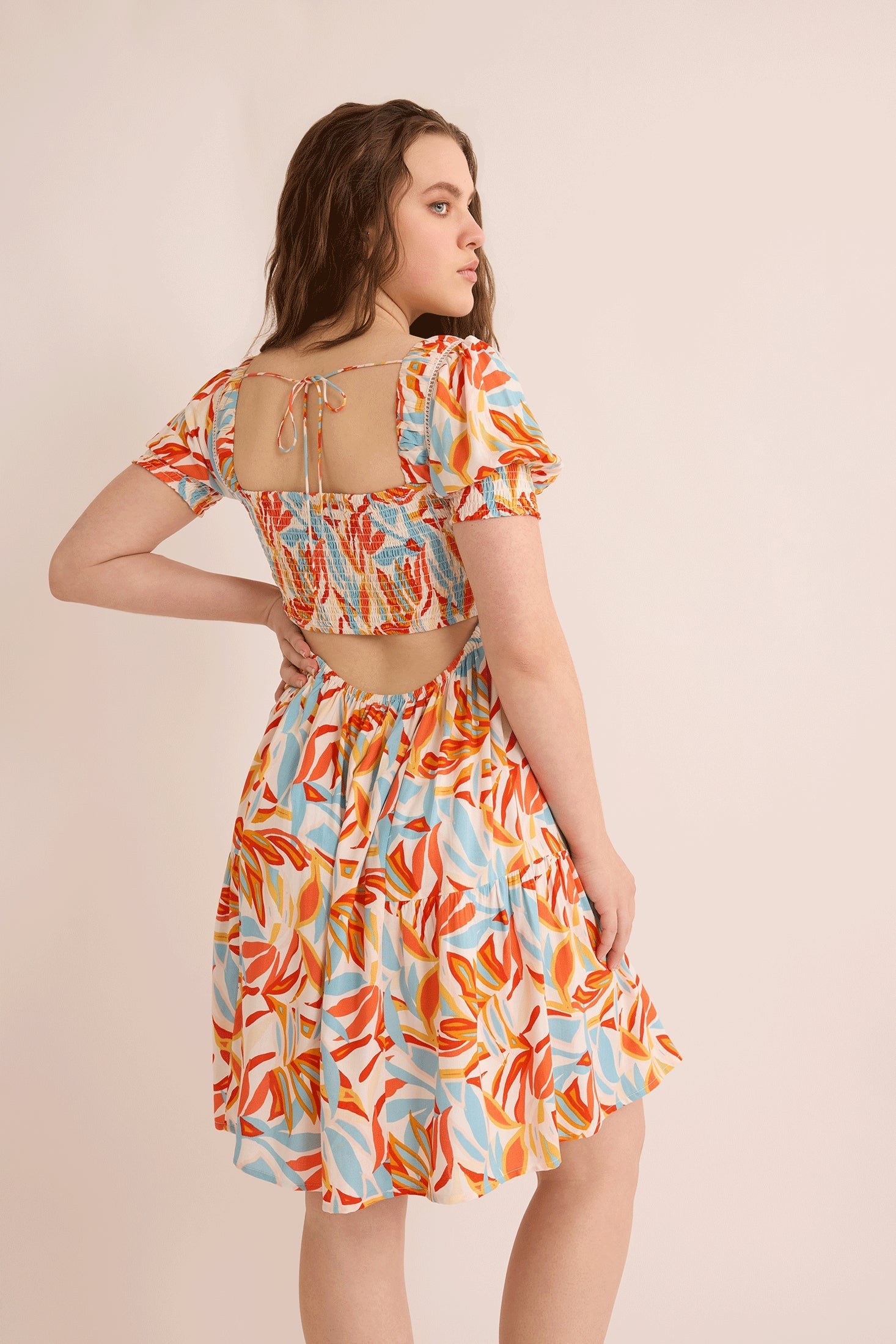 Addison Triple Print Dress In Multicolor