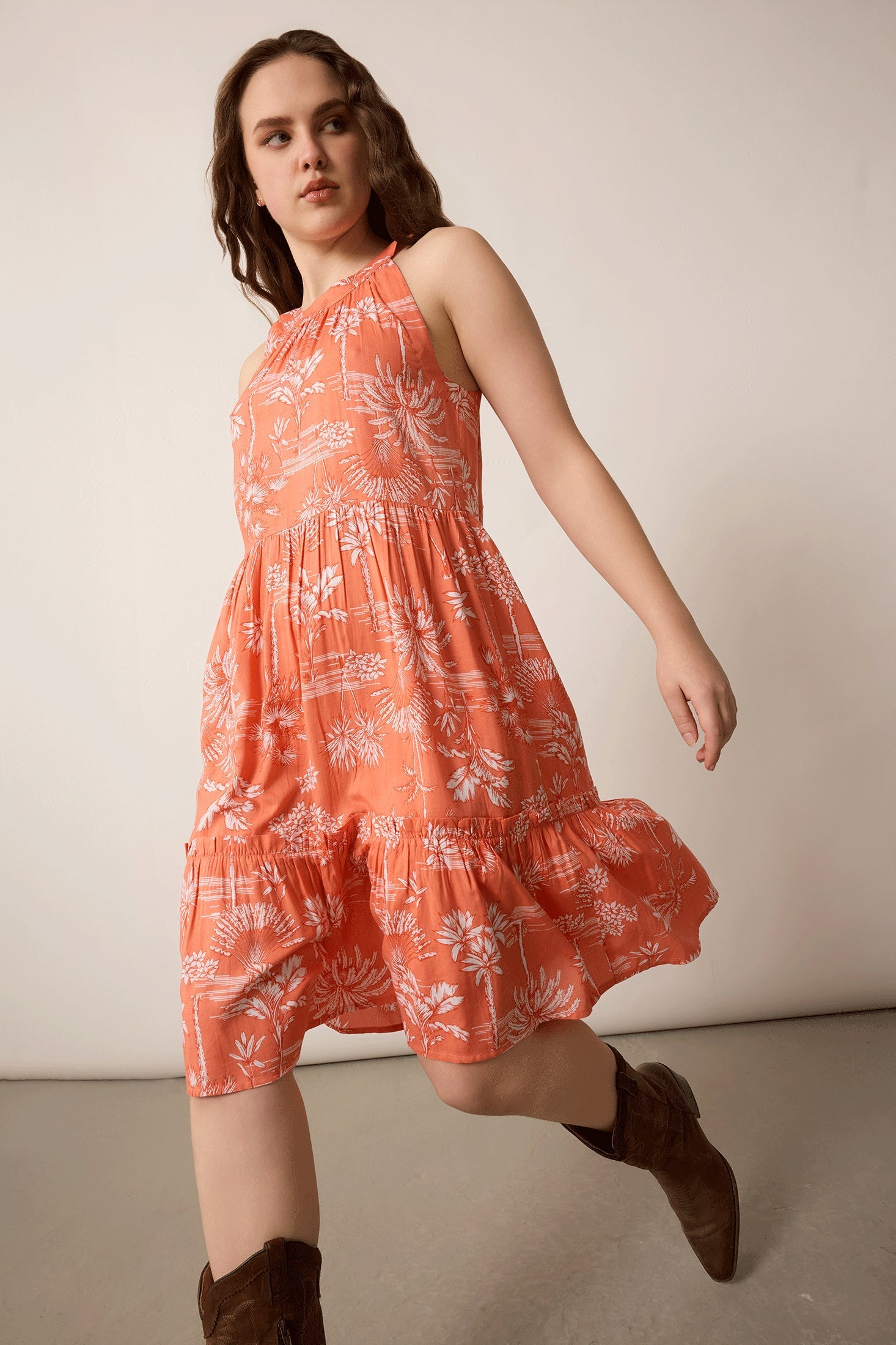 Madeline Halter Dress In Orange