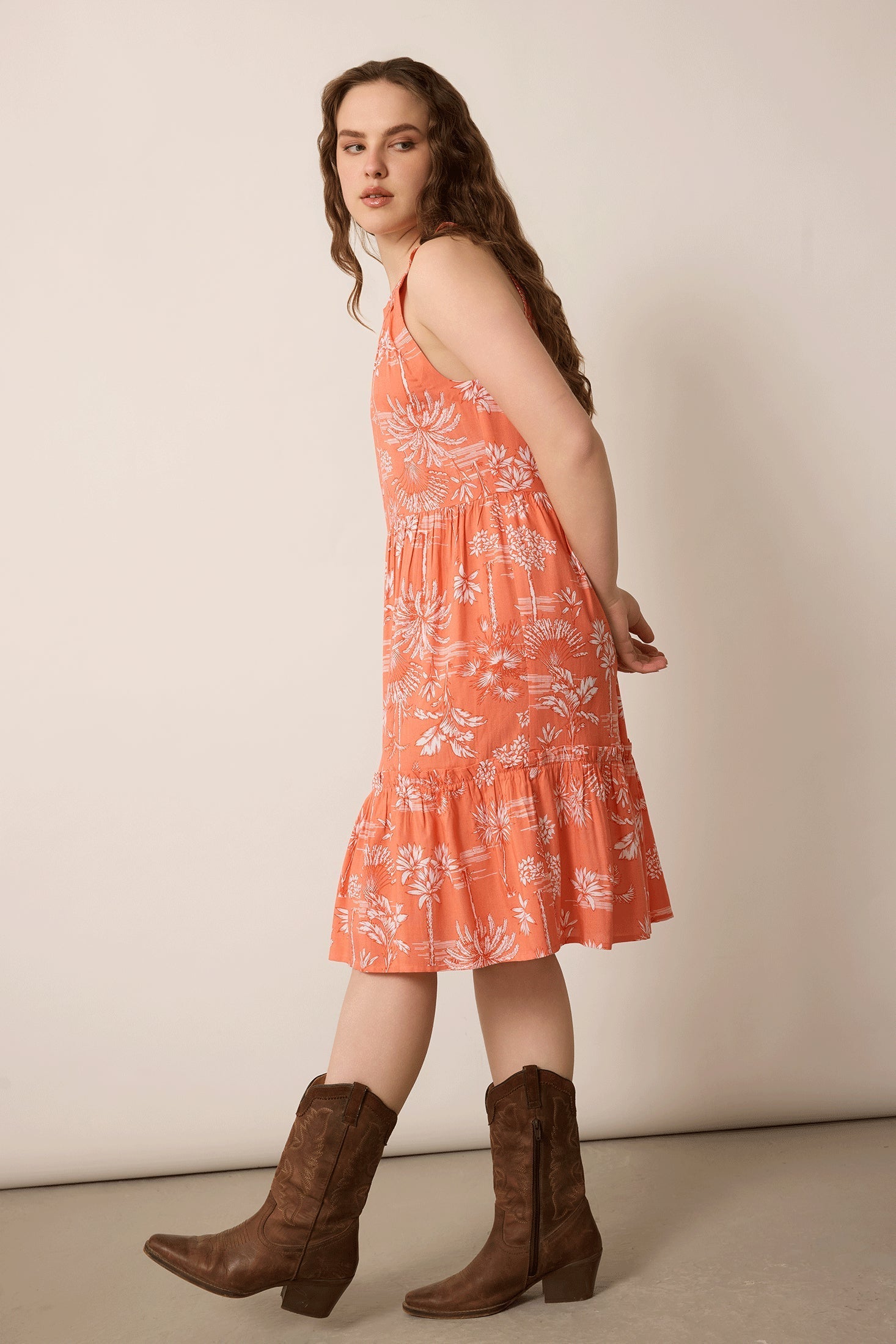 Madeline Halter Dress In Orange