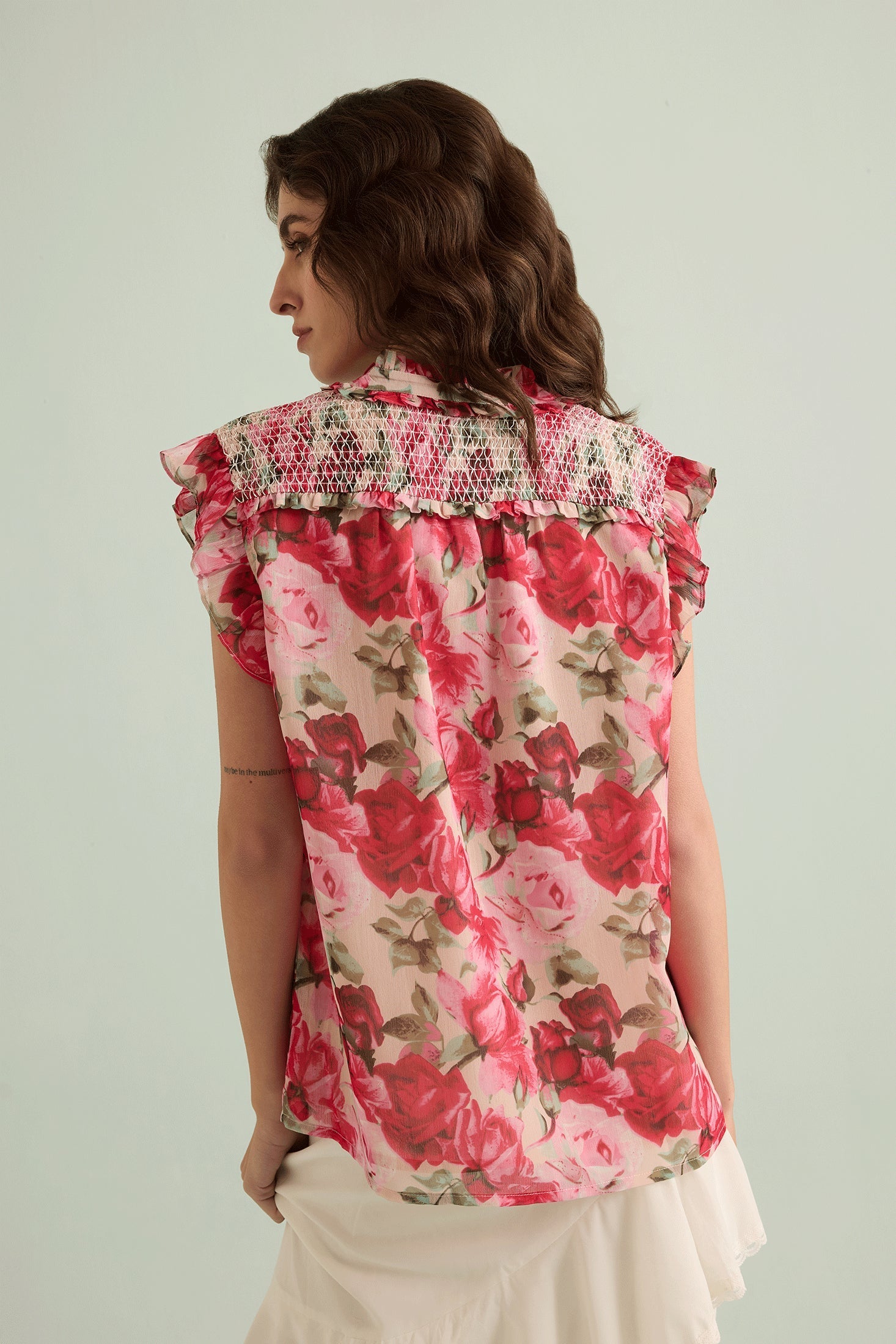 Trinity Rose Floral Top In Pink