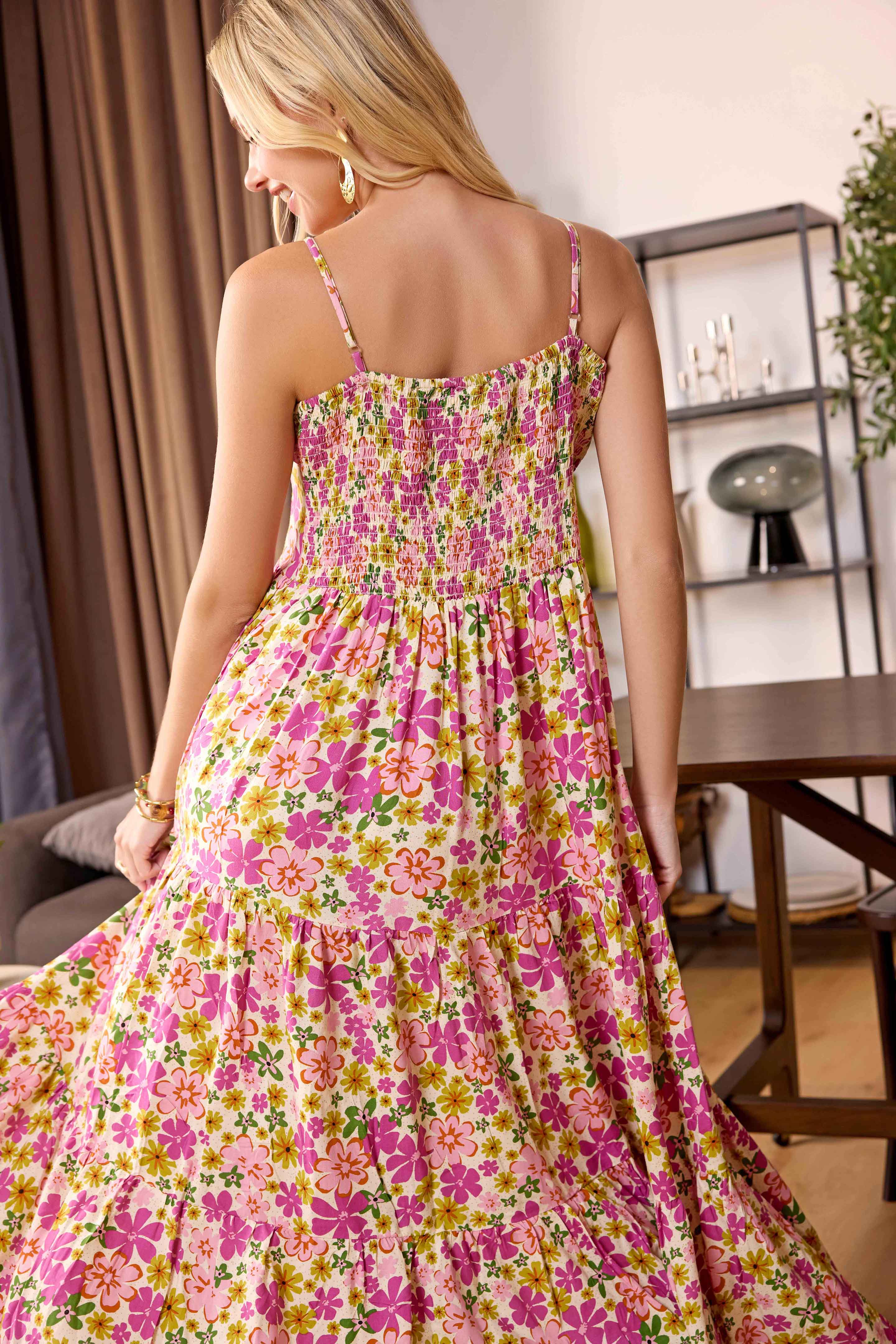 Jocelyn Joy Floral Dress In Pink