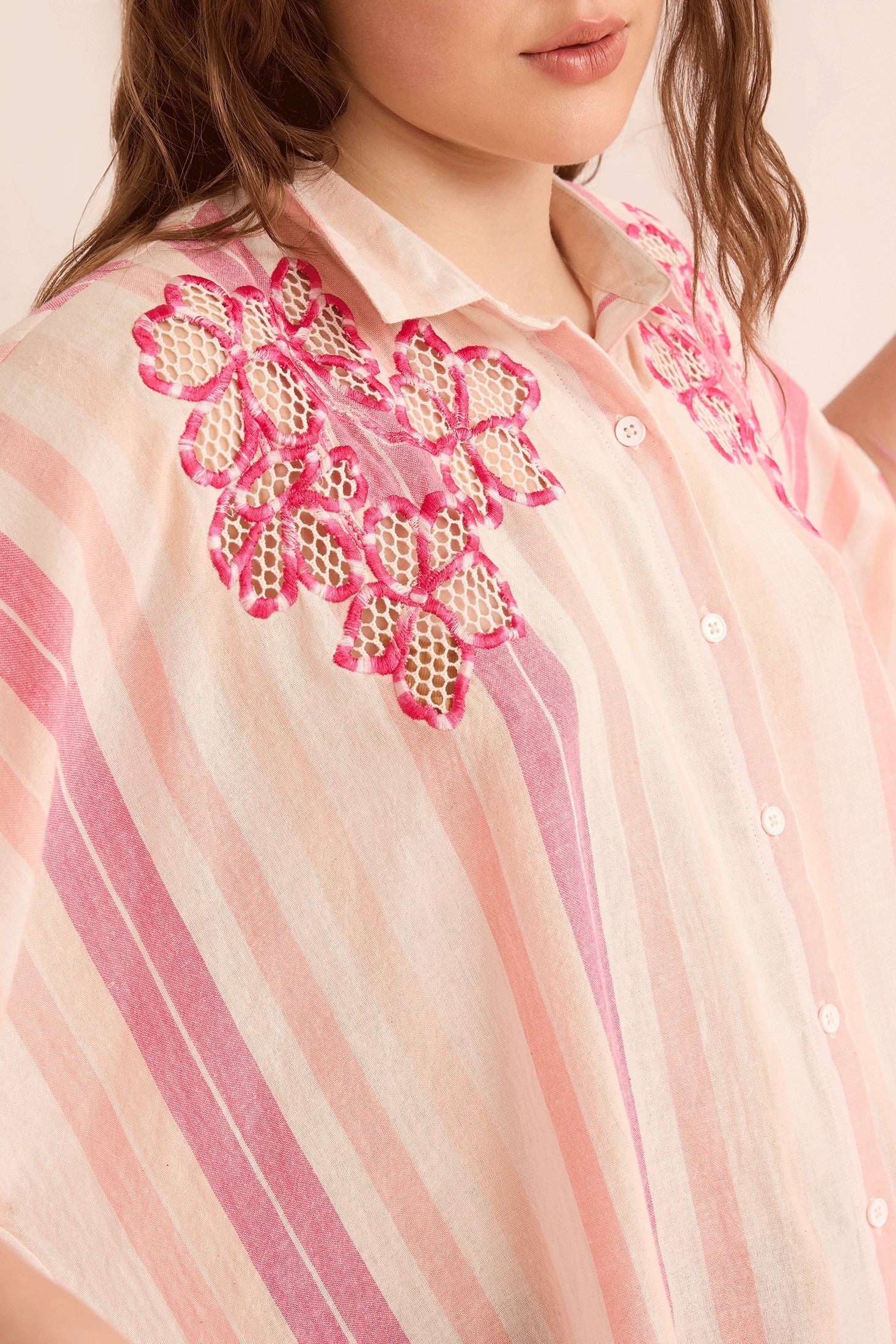 Paloma Embroidered Top In Light Pink