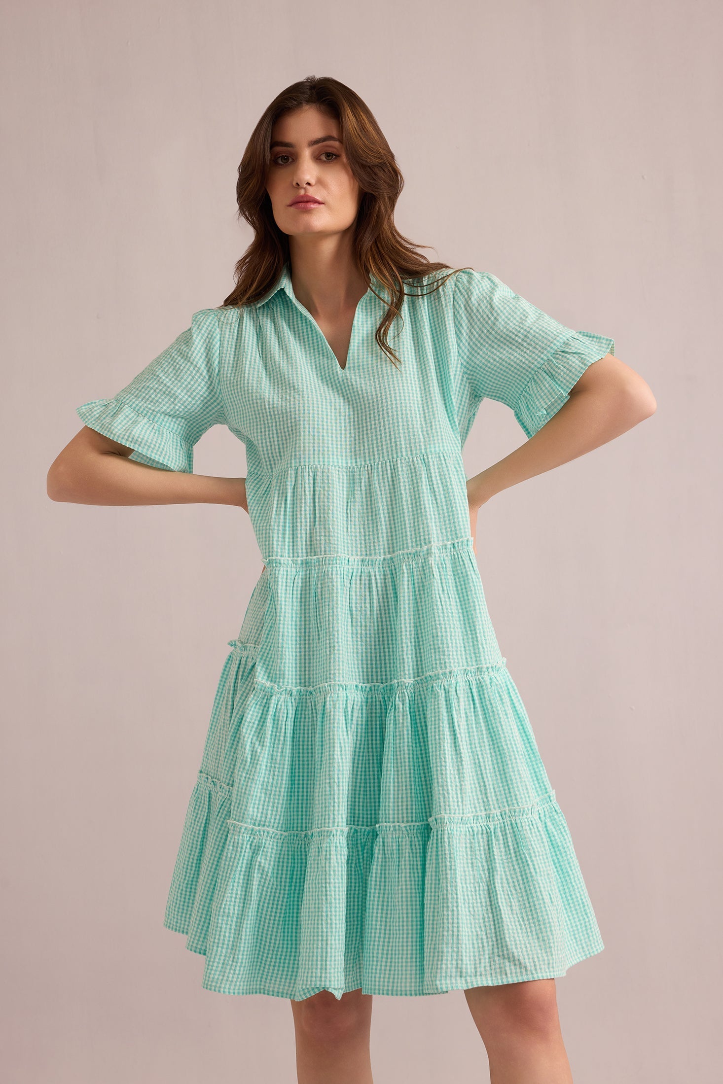 Aubrey's Gentle Morning Dress In Sky Blue