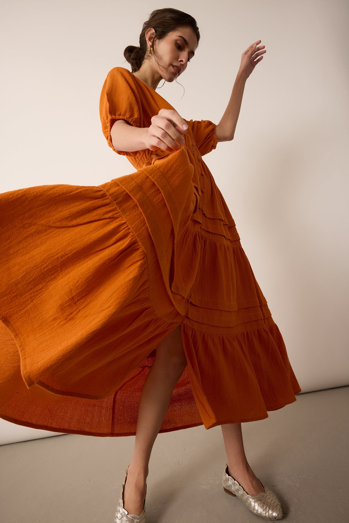 Bessica's Dream Shirt Dress In Orange