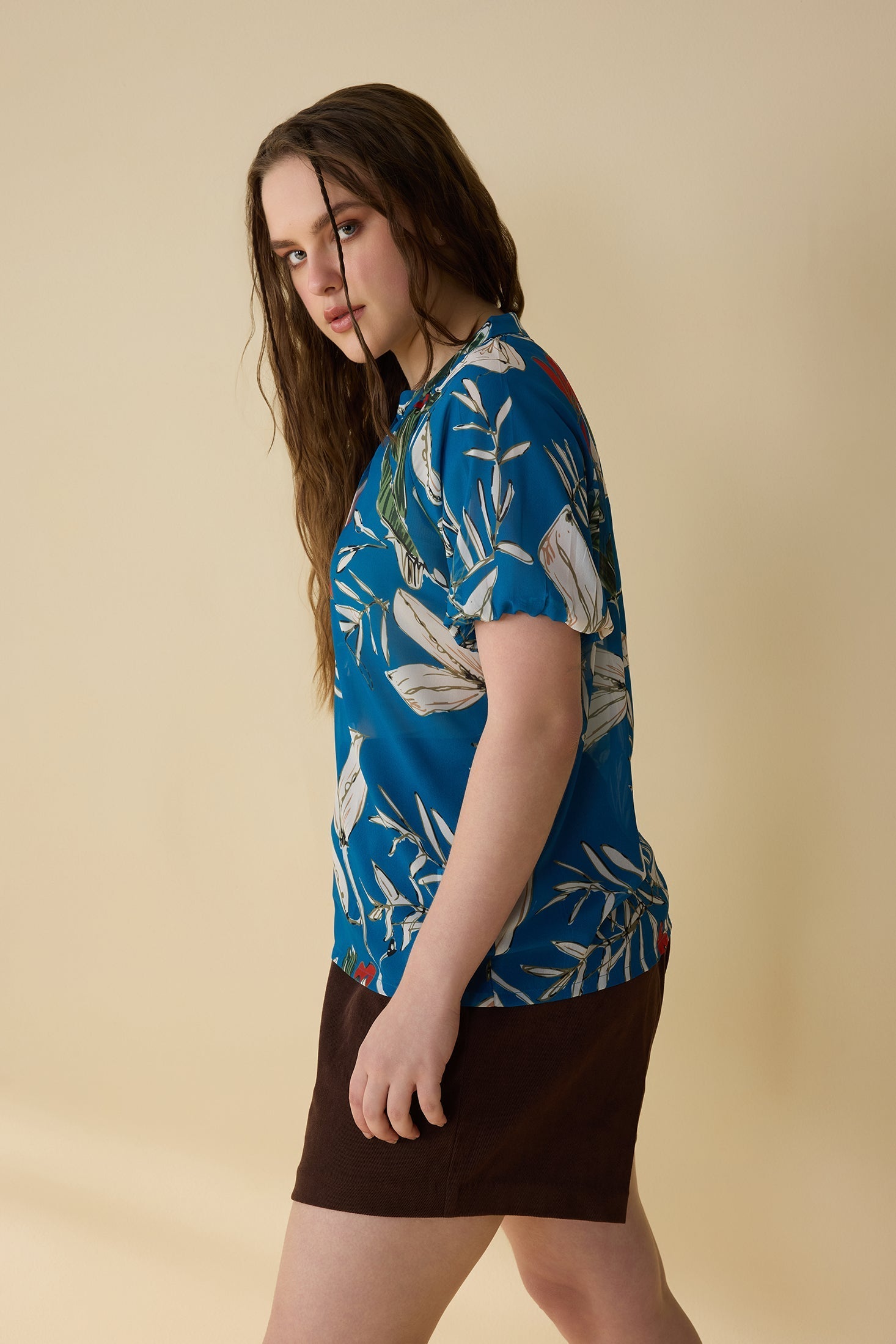 Plumeria Passion Top In Blue