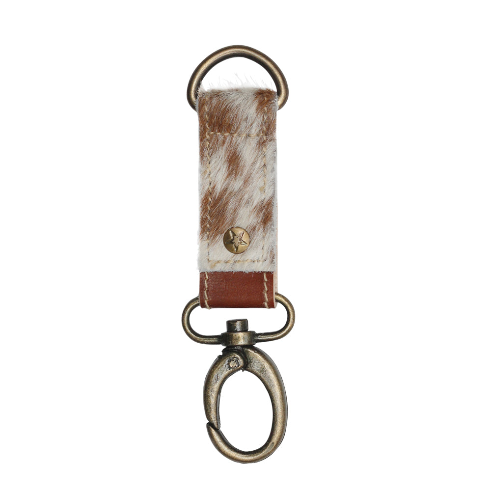 Brown & White Key Fob - Myra Bags